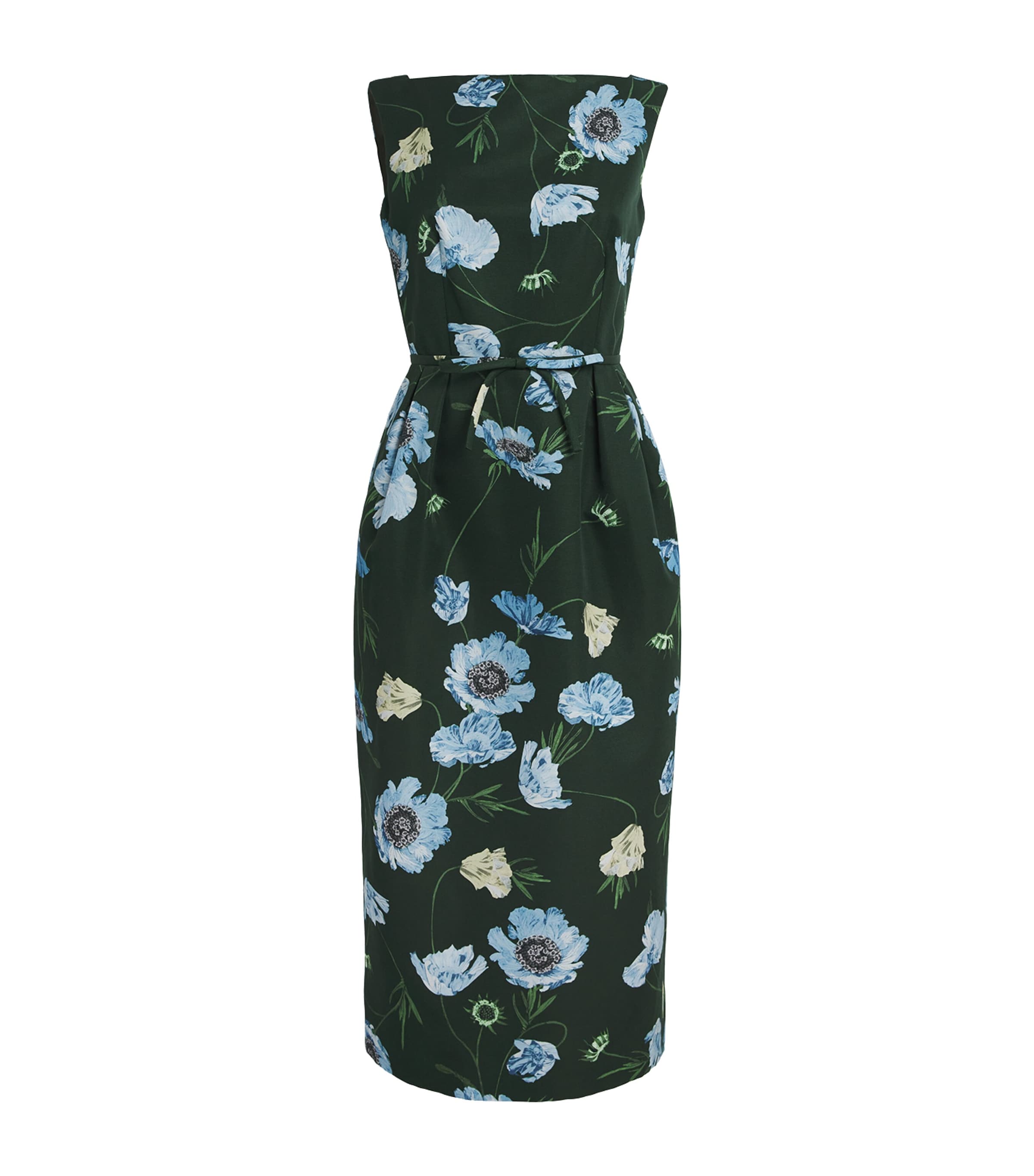 Erdem Womens Sleeveless Floral Midi Dress Blle Epq Ppy Drk Grn Image 1