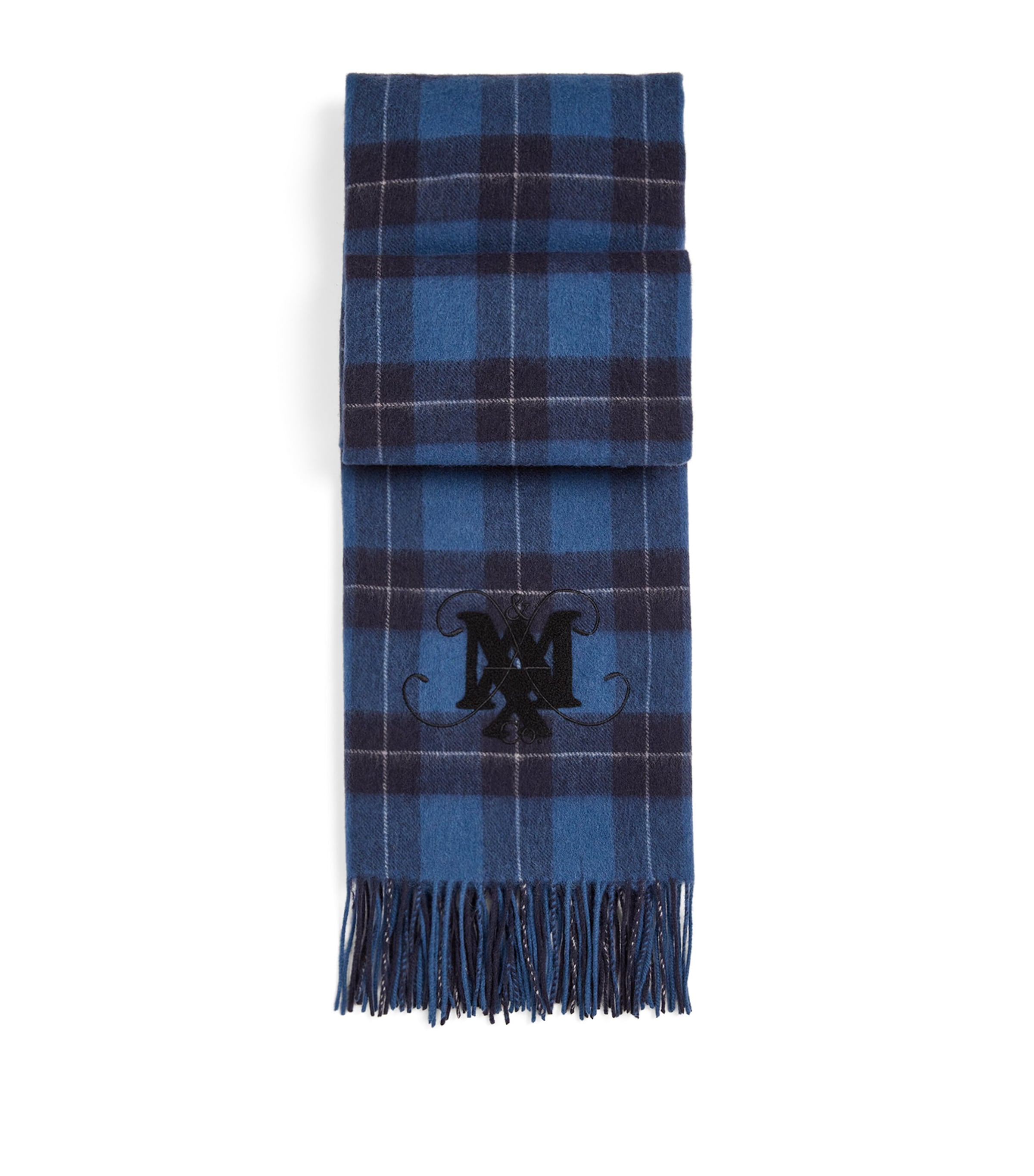 Max & Co Wool Check Scarf In Brown