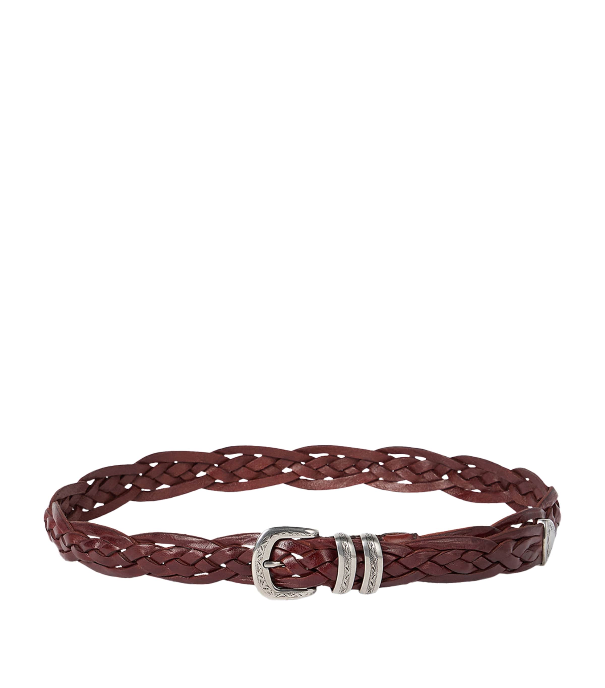 Brunello Cucinelli Leather Woven Belt Image 1