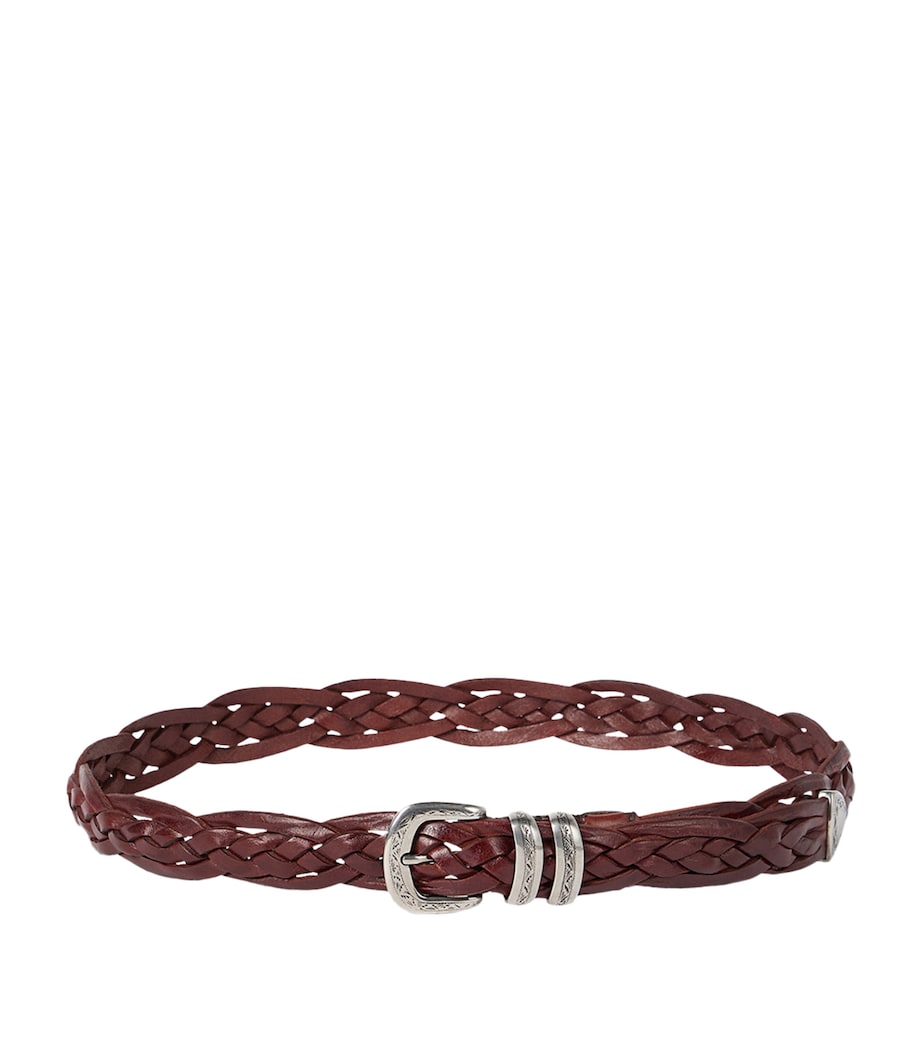 Brunello Cucinelli Leather Woven Belt Image 1