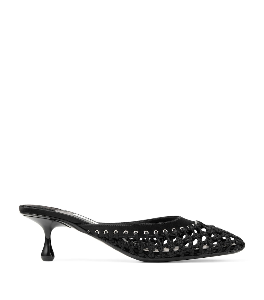 Pixie 50 Woven Mules BLACK Image 1