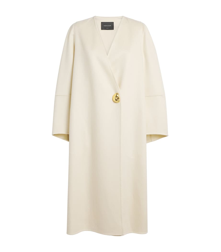 Cashmere Wrap Coat VR1 WHITE Image 1