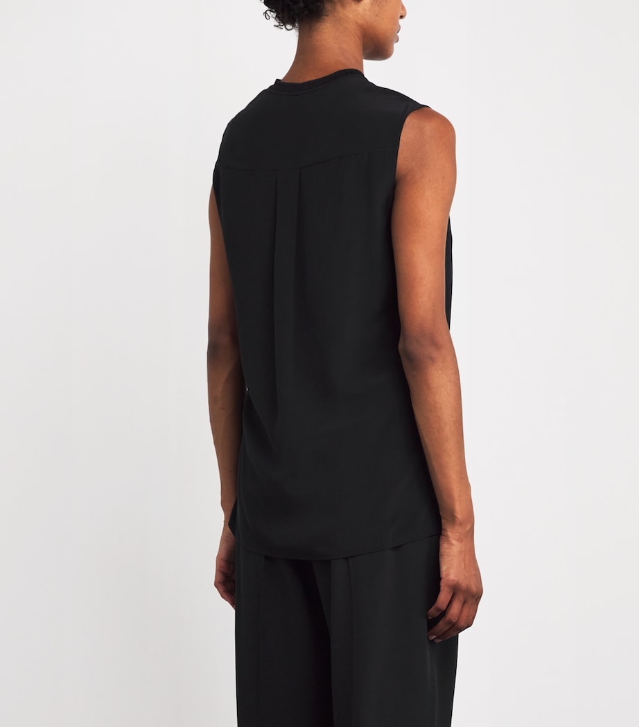 Crepe de Soie Silk Louis Blouse BLACK Image 4