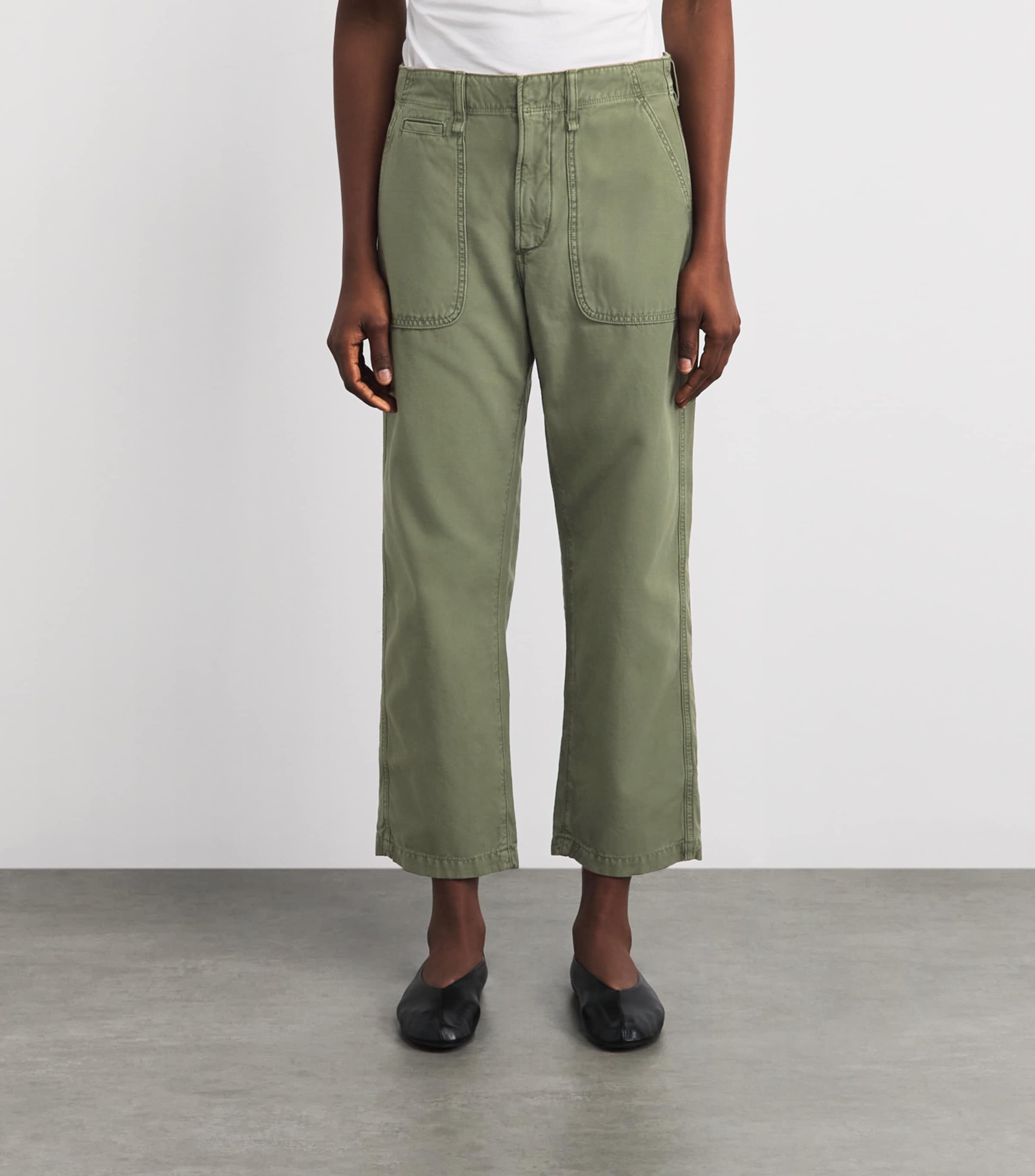 Citizens of Humanity Womens Cotton Winslow Utility Trousers Surplus Med Dk Green Image 4