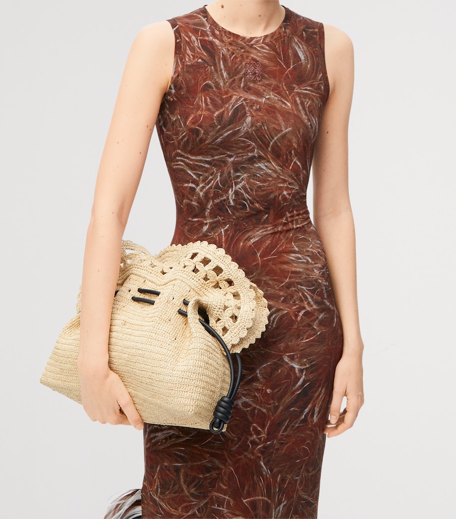LOEWE x Paula's Ibiza Raffia Flamenco Purse Natural Image 8