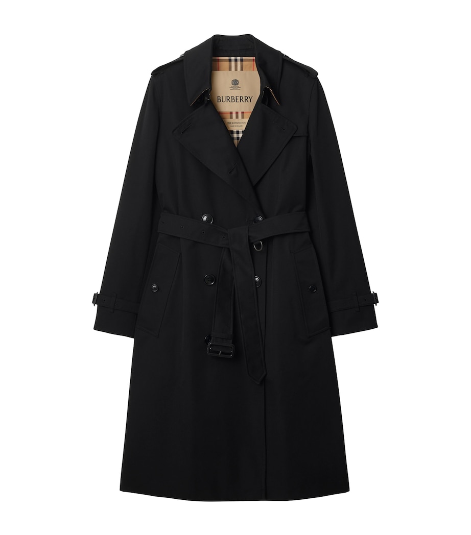 Gabardine Long Kensington Heritage Trench Coat BLACK Image 1