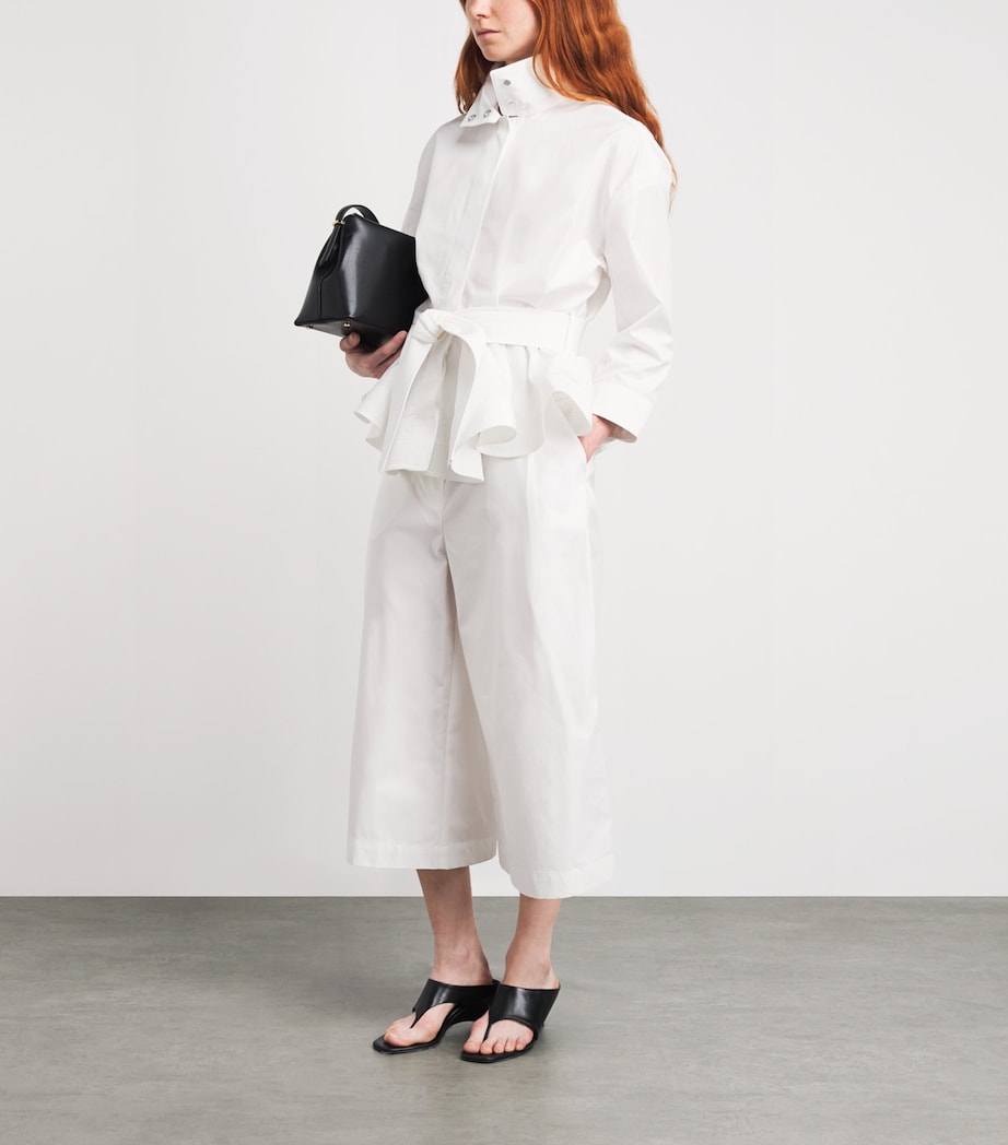 Jacquemus Womens Cotton Marin Cropped Trousers White Image 2