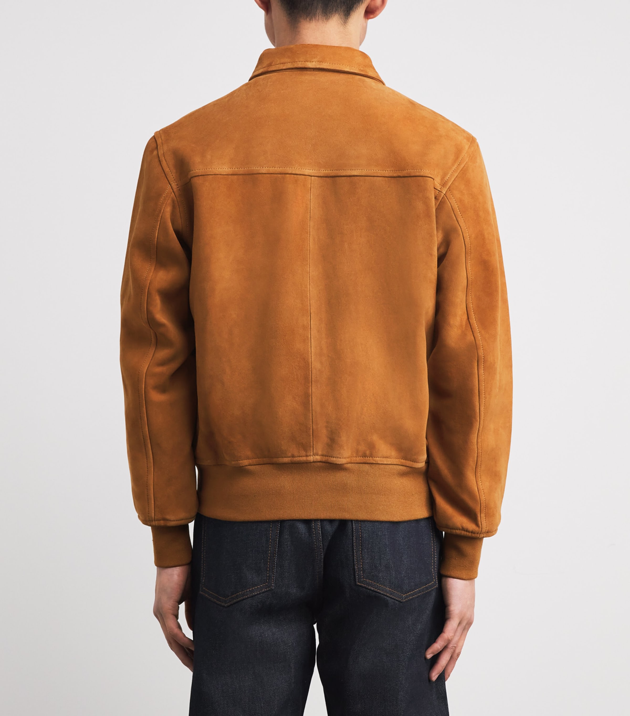 Suede Bomber Jacket COGNAC Image 4