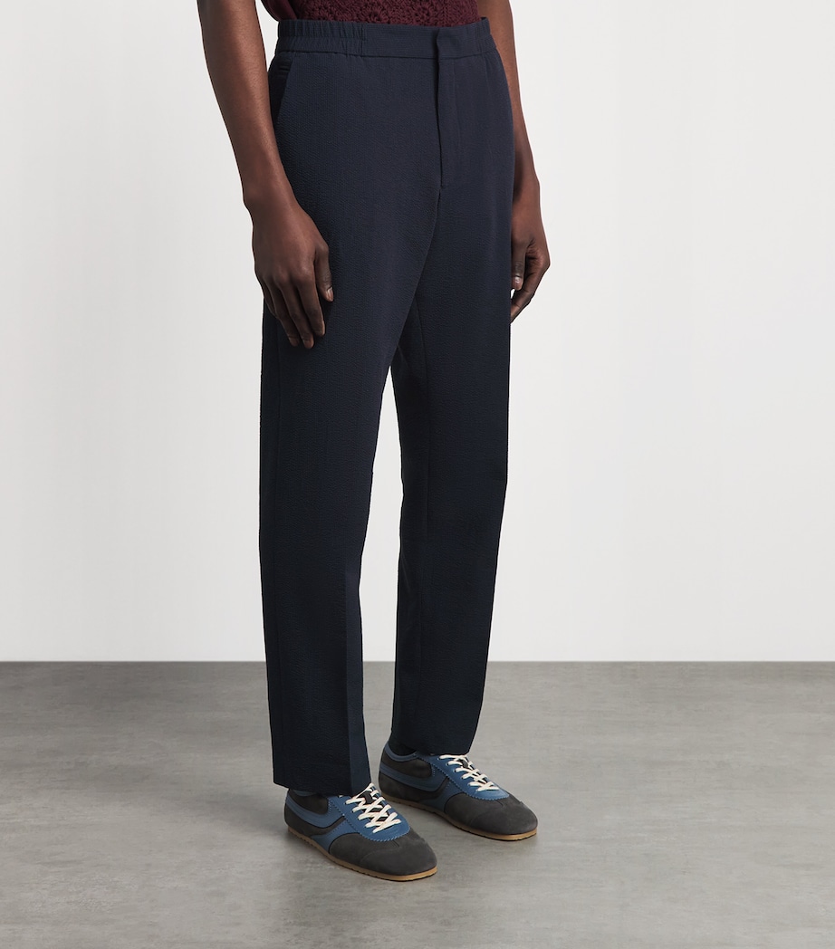 Paul Smith Mens Cotton-Blend Seersucker Trousers Image 4