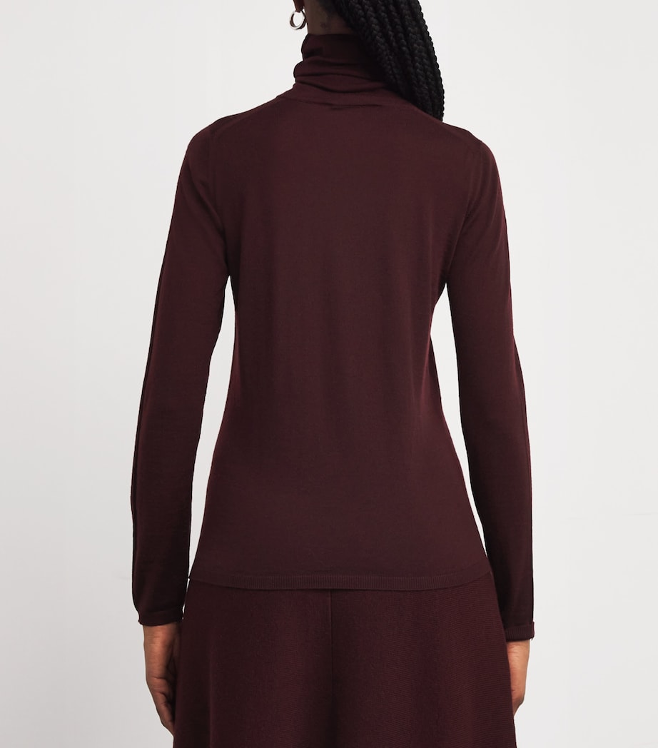 Virgin Wool Rollneck Sweater CHERRY Image 4