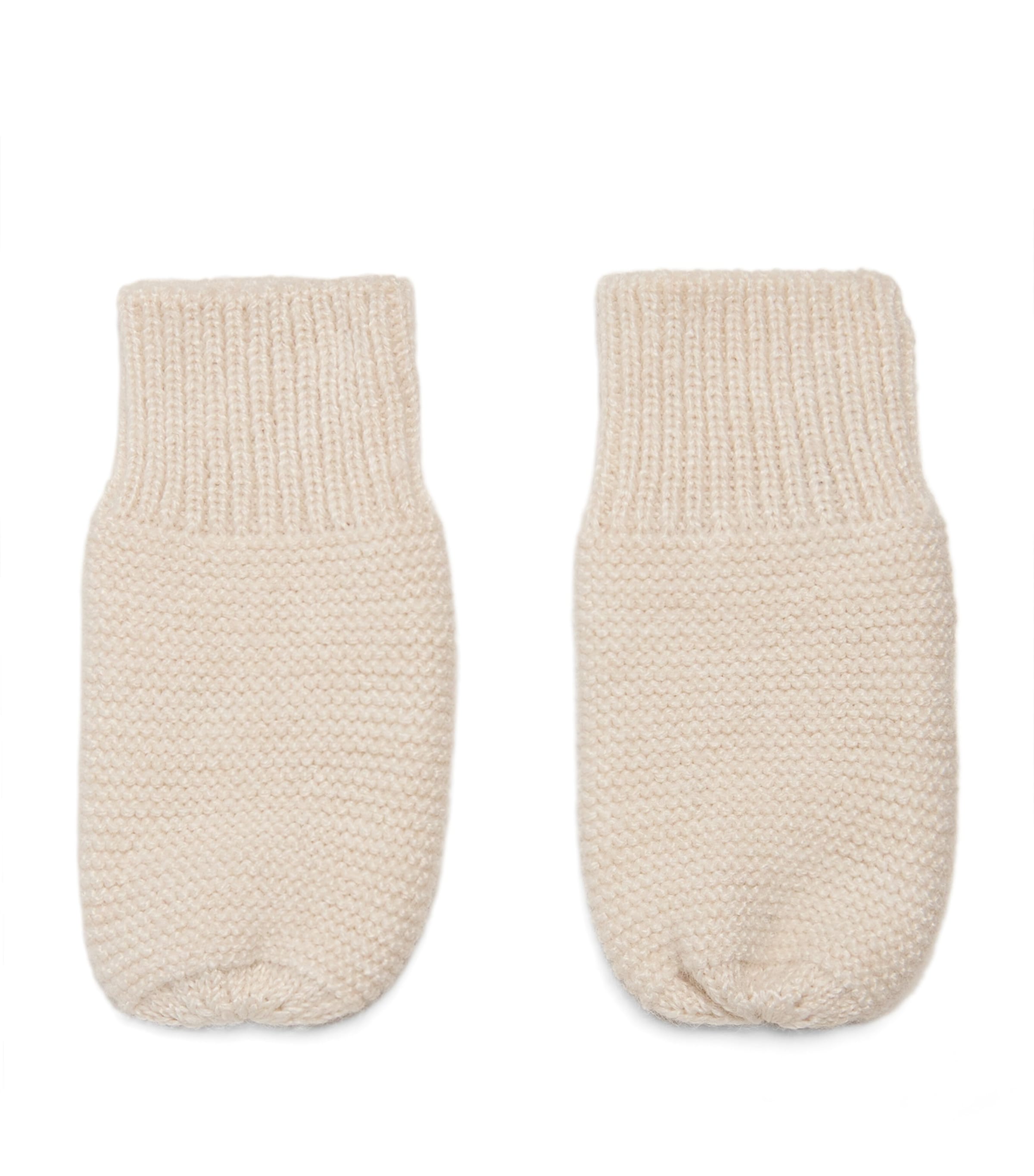 Mori Knitted Contrast-stripe Mittens In Neutral