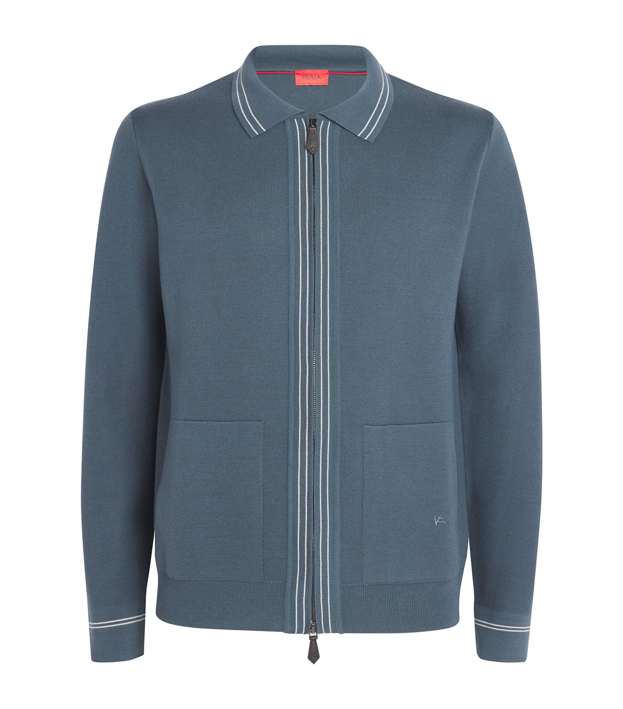 Isaia Silk-wool-cashmere Polo Shirt In Brown
