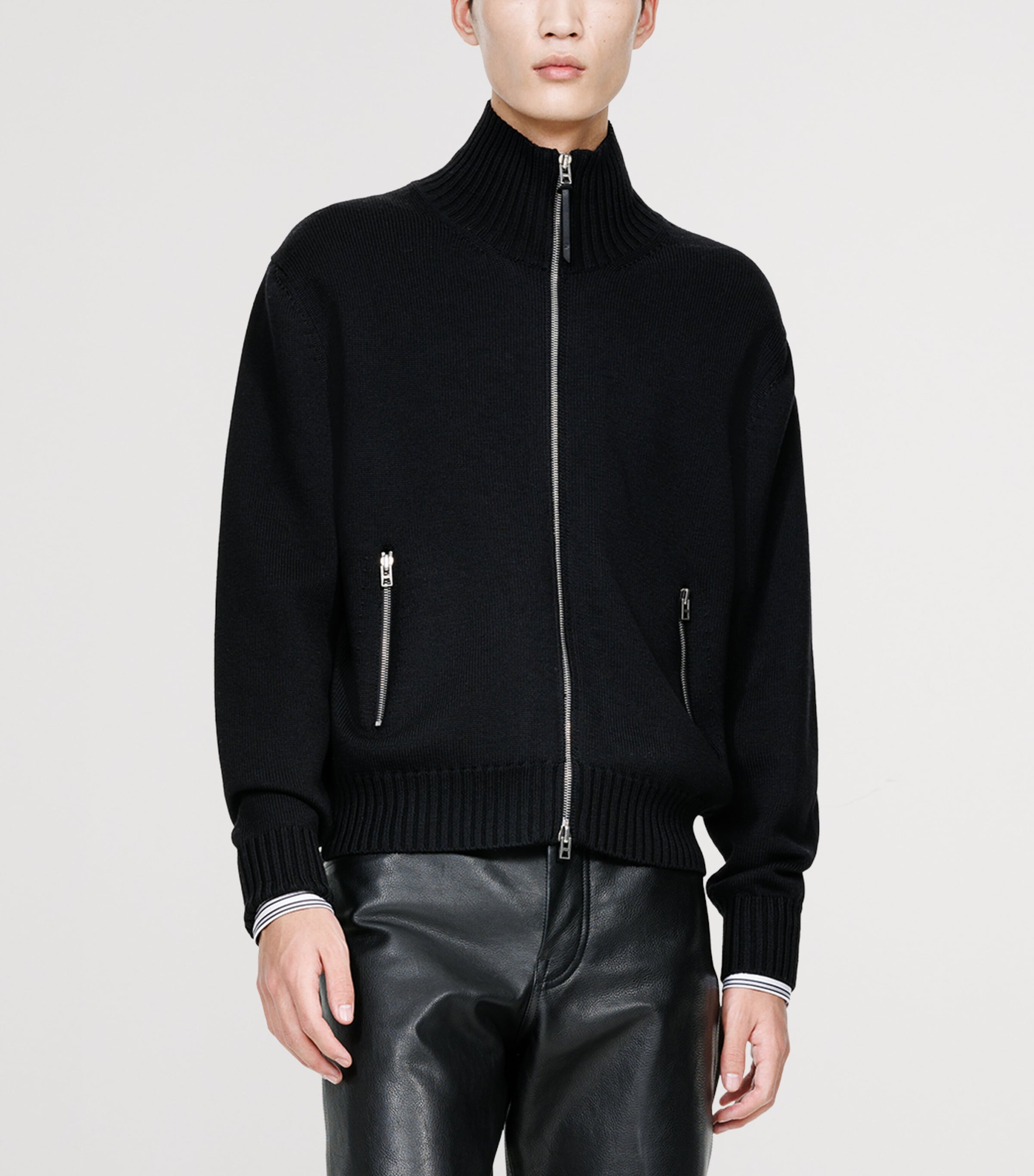 TOM FORD Mens Virgin Wool Zip-Up Sweater Naa Image 3