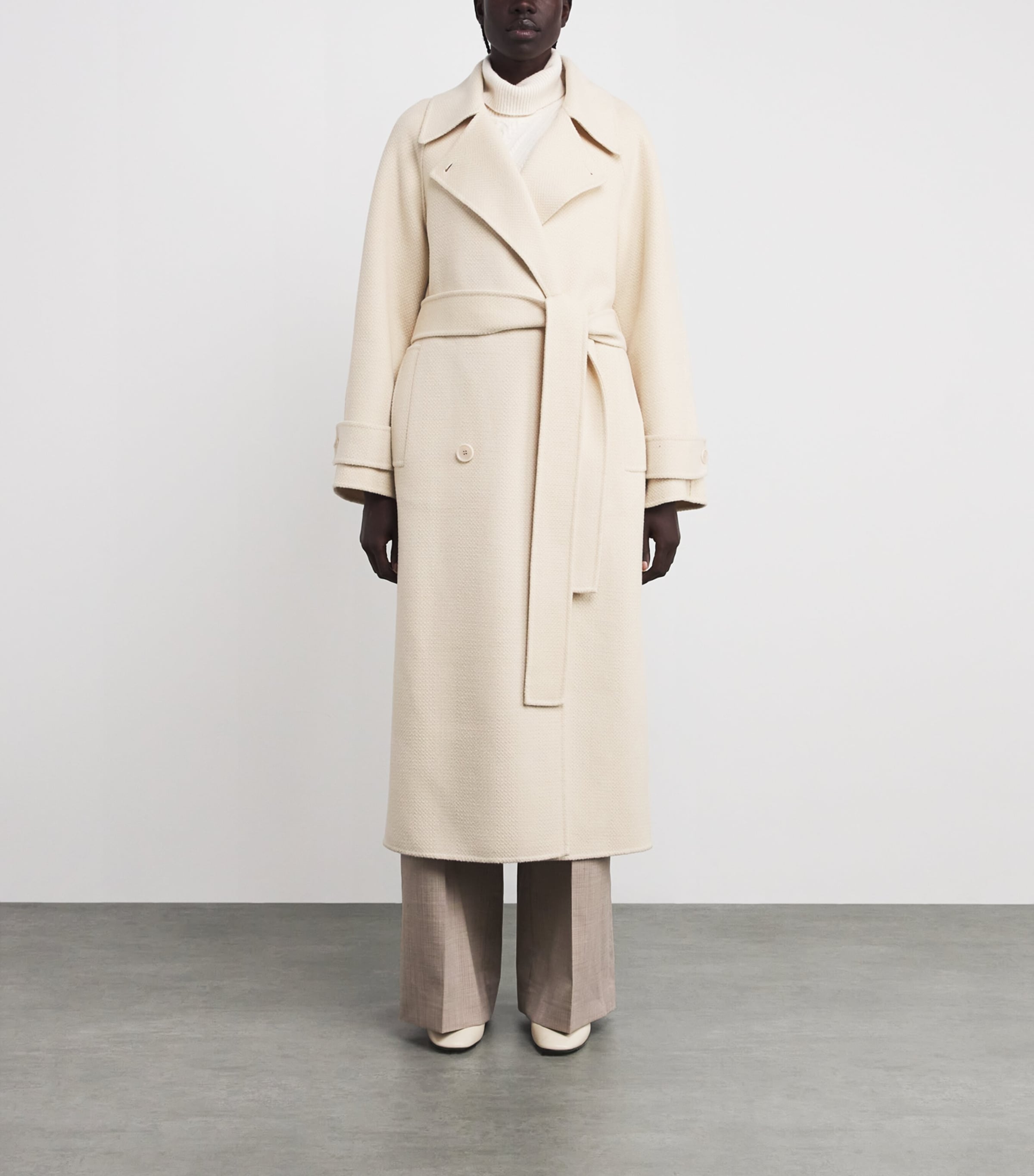 Virgin Wool Navarre Linear Coat IVORY/AFFOGATO Image 3