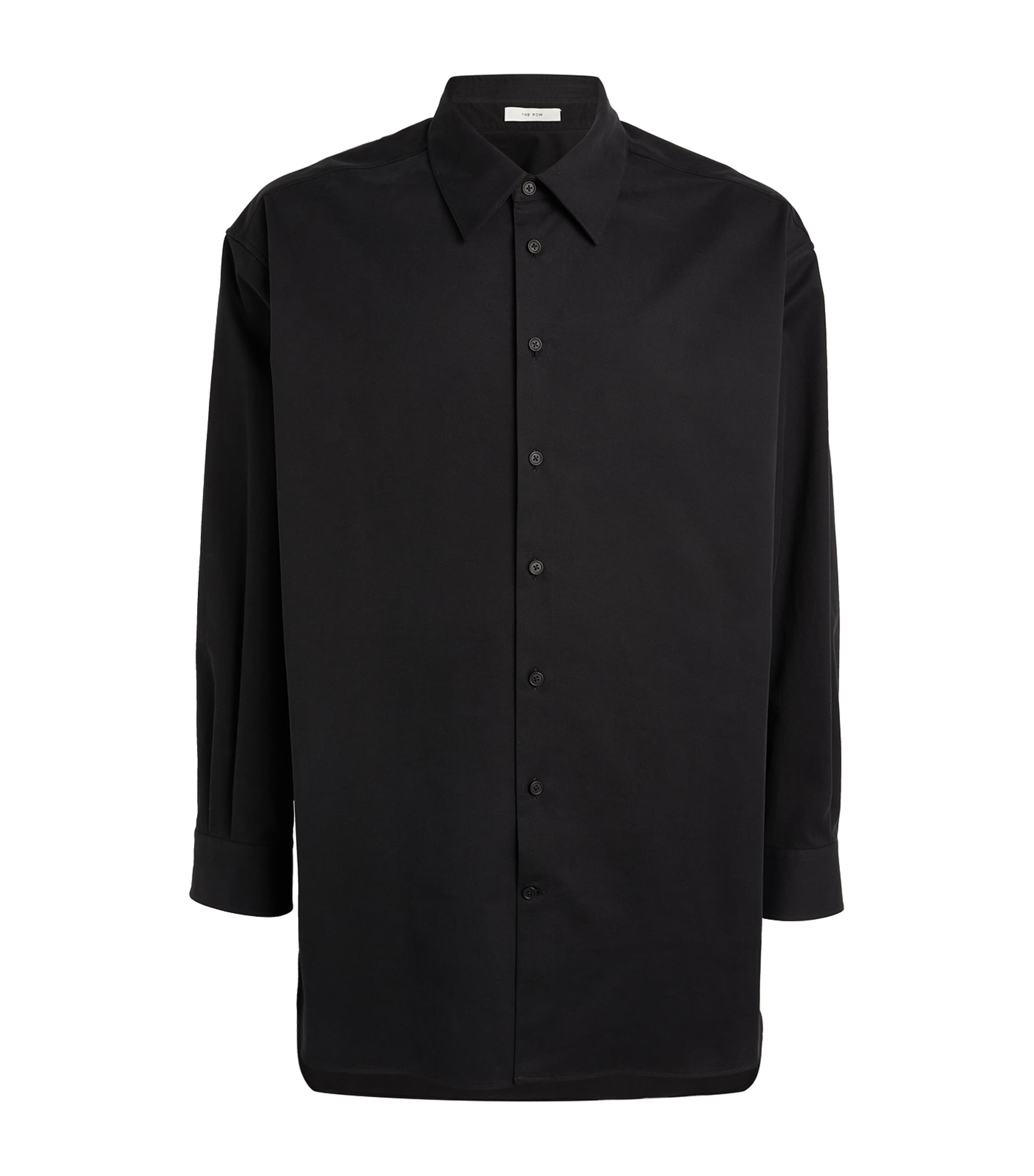 The Row Lukre Cotton-cashmere Blend Shirt In Black