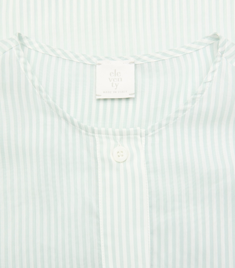 Eleventy Womens Cotton-Silk Stripe Shirt Giada Image 6