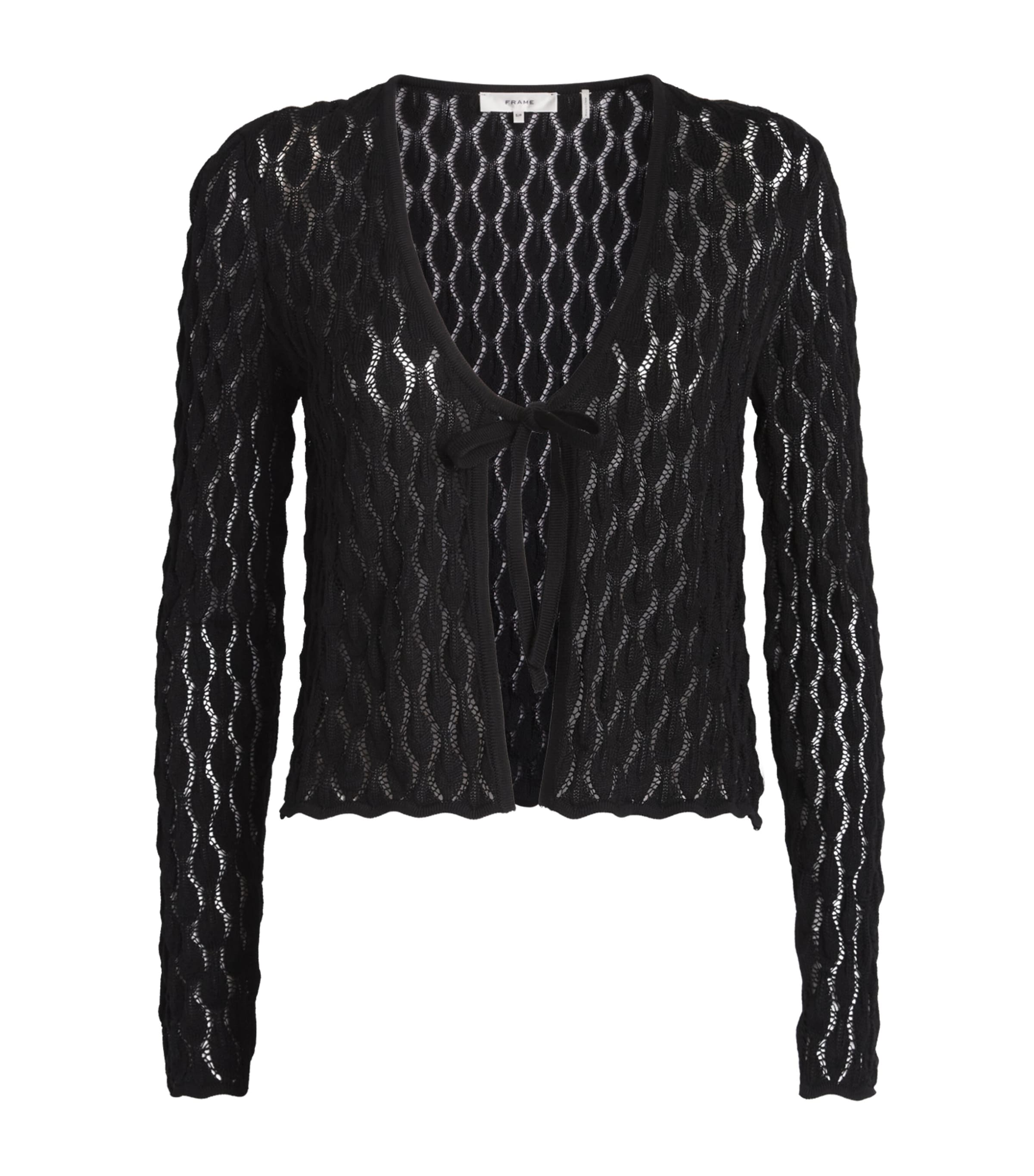 FRAME Womens Cotton The Getaway Cardigan Black Image 1