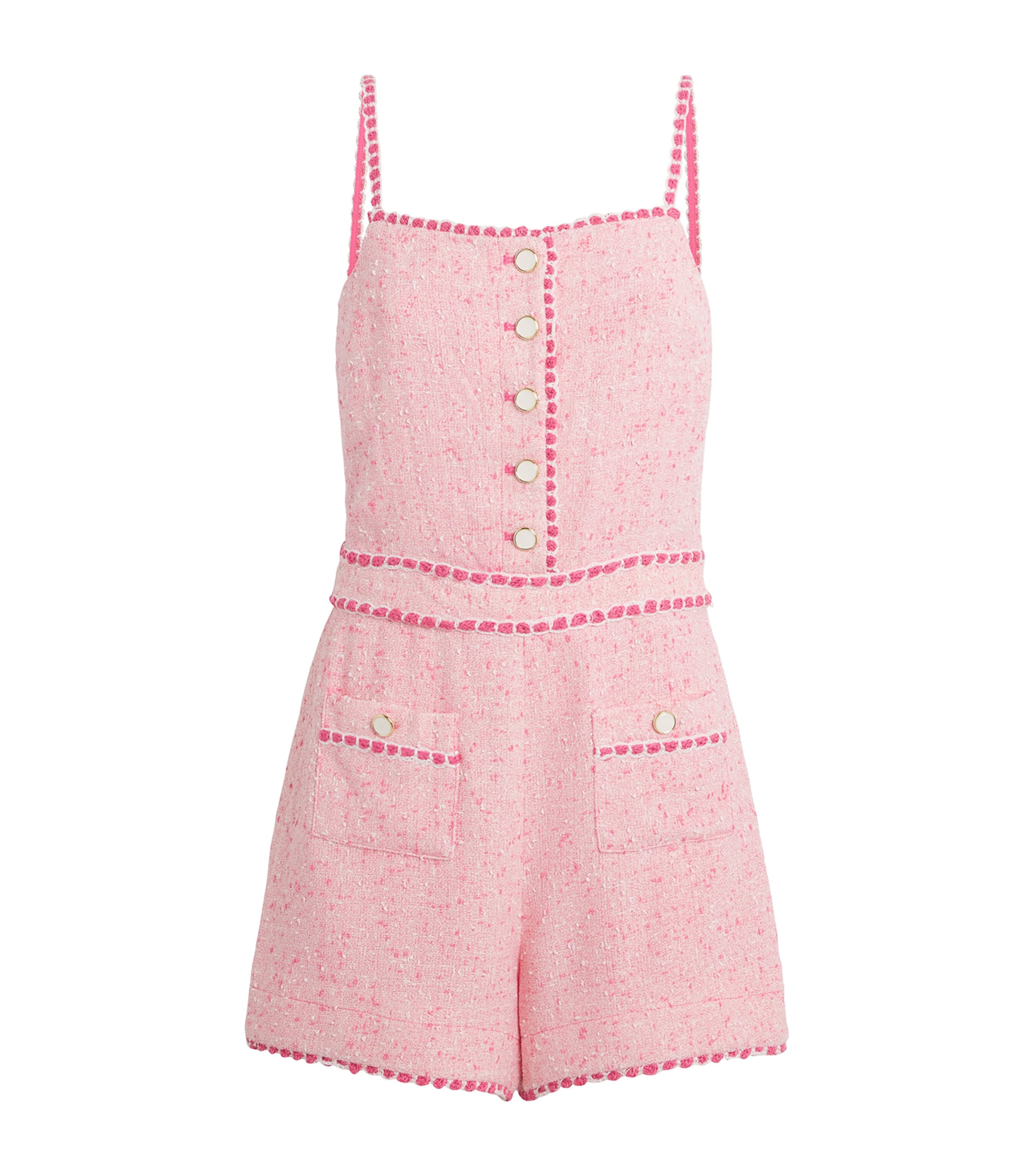Simkhai Tweed Ginny Playsuit In Pink