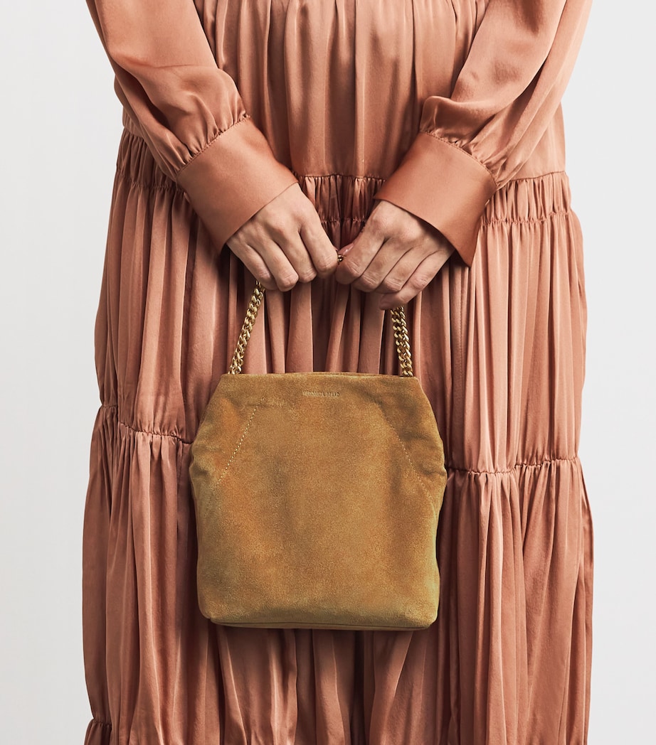 Small Suede Slouch Top-Handle Bag ACORN Image 5