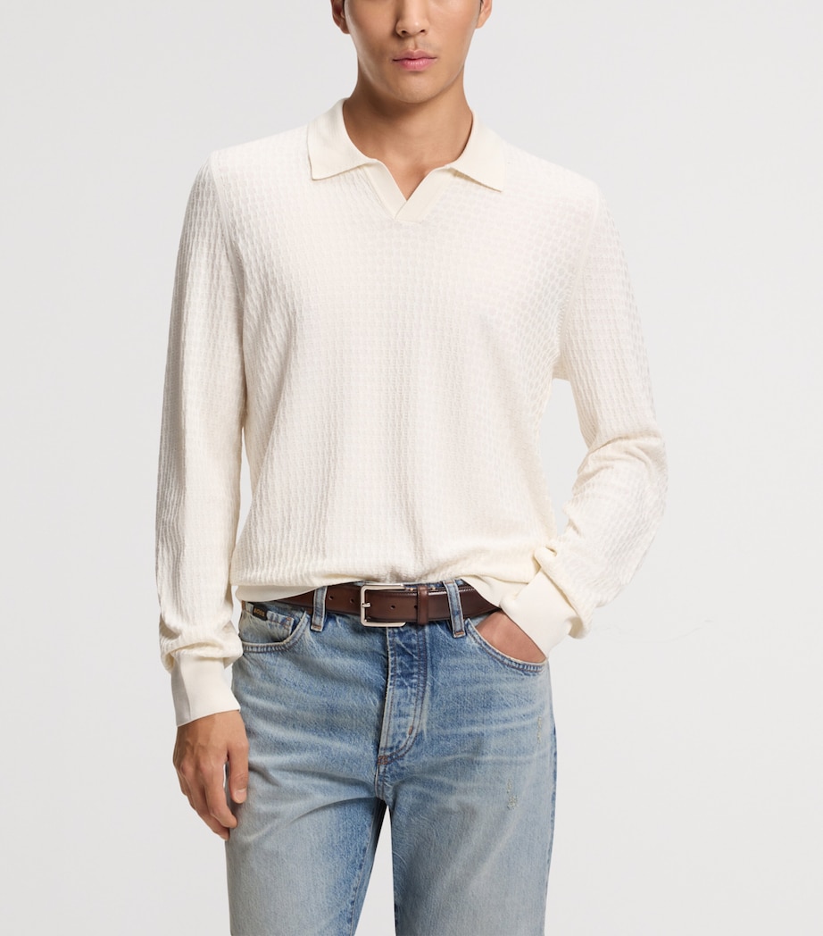 BOSS Mens Silk Polo Sweater Image 2
