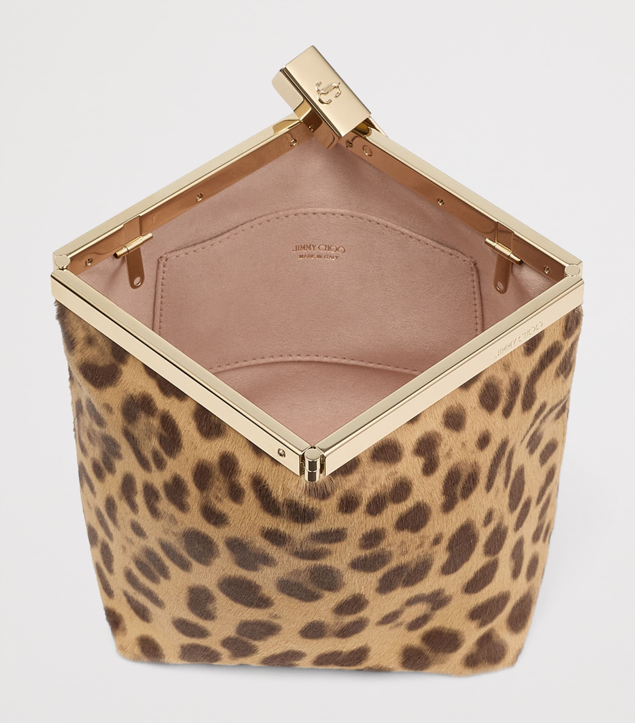 Leopard Print Ganache Clutch Bag NATURAL/LIGHT GOLD Image 5