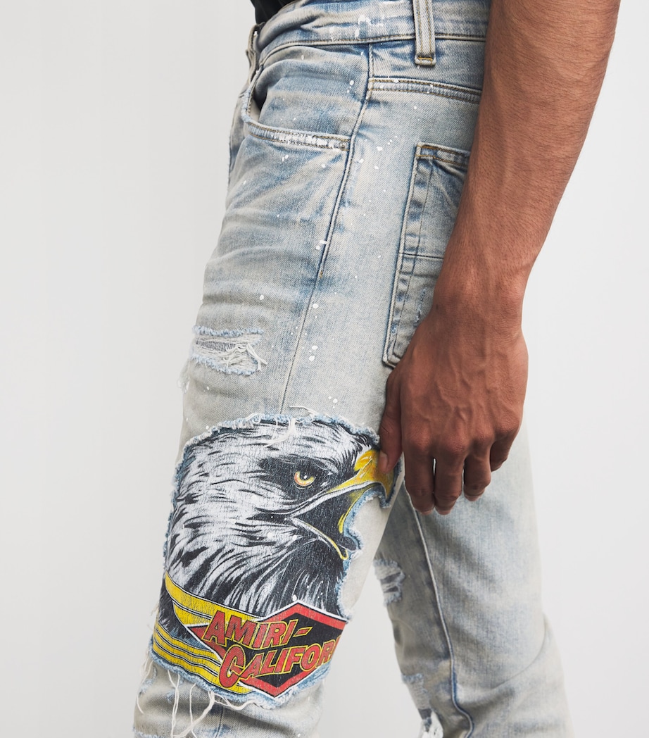 Distressed Cement Thrasher Skinny Jeans ANTIQUE INDIGO Image 6