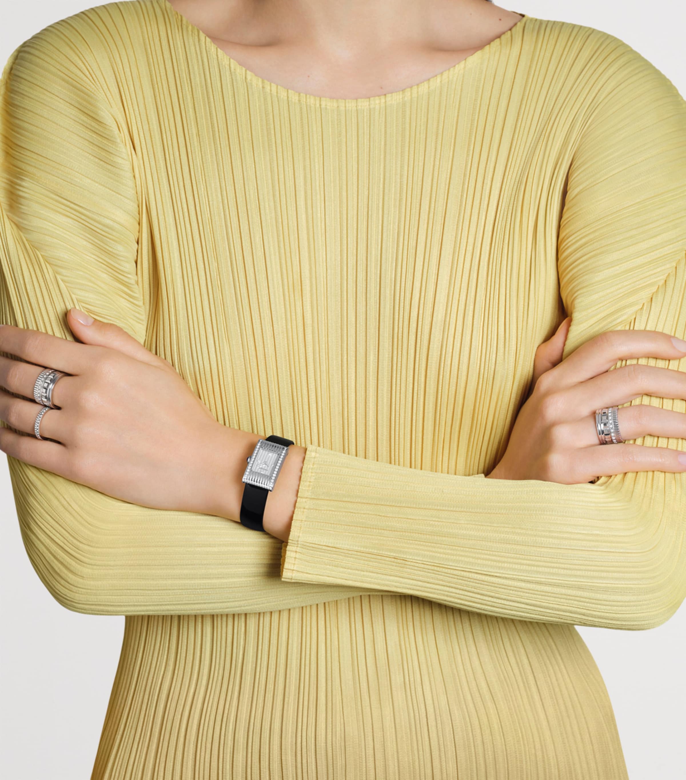 White Gold and Diamond Quatre Radiant Wedding Band MULTI Image 2