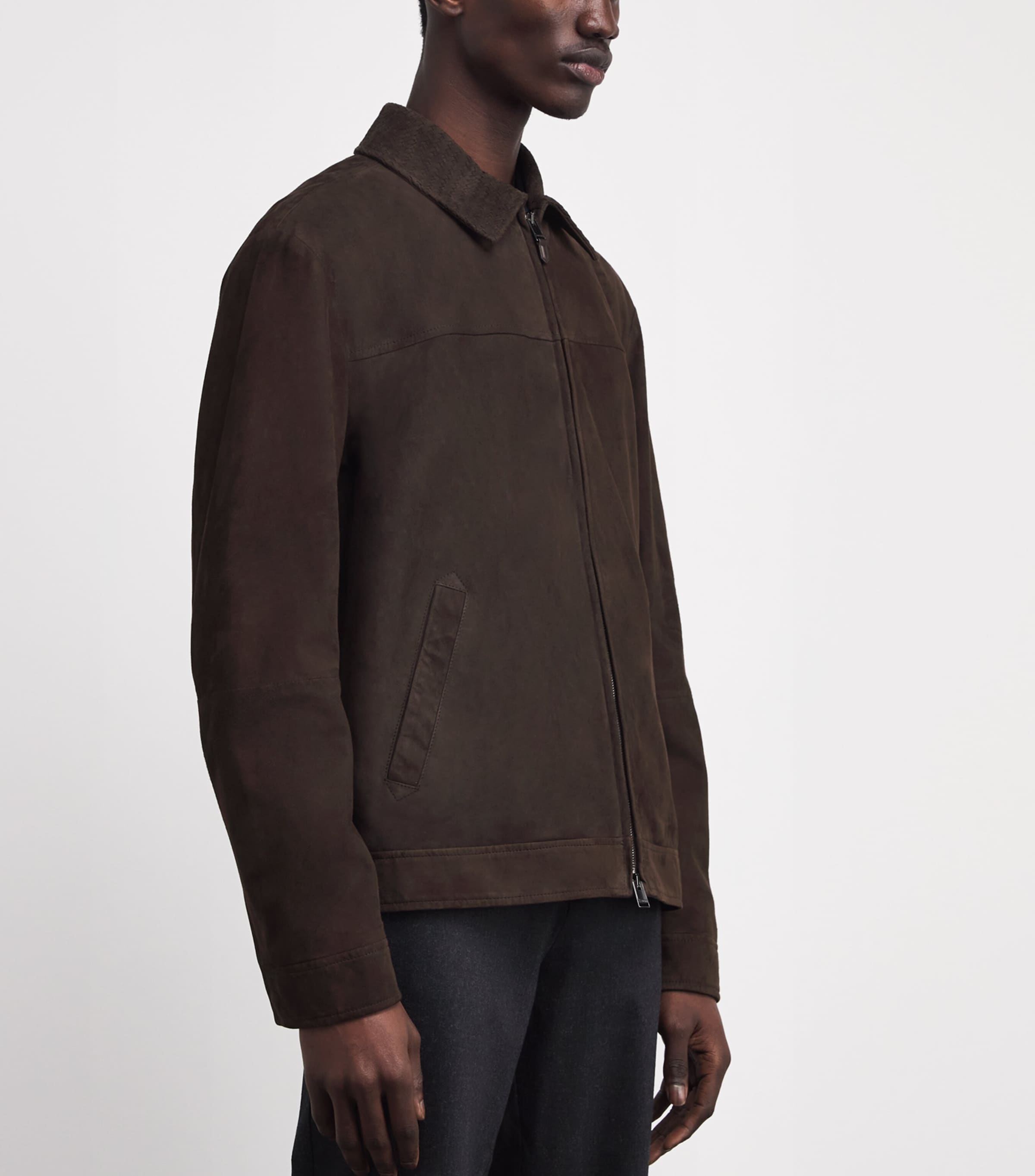 Goat Suede Zip-Up Jacket 502 Image 3