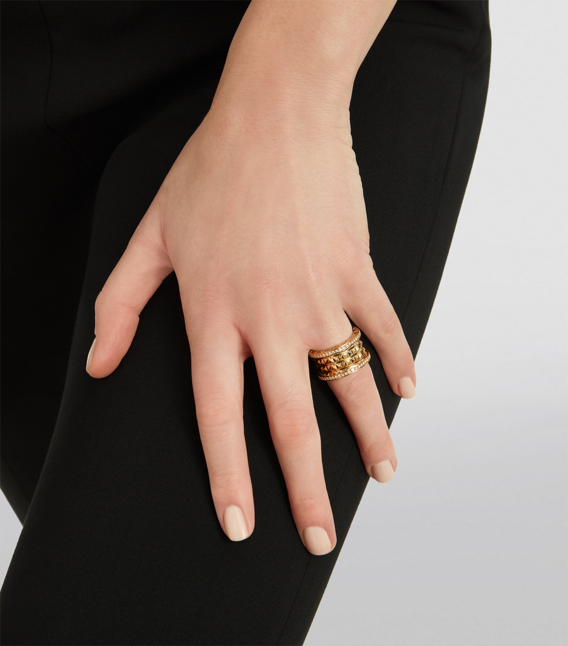 Yellow Gold and Diamond B.zero1 Rock Four-Band Ring YELLOW GOLD Image 4