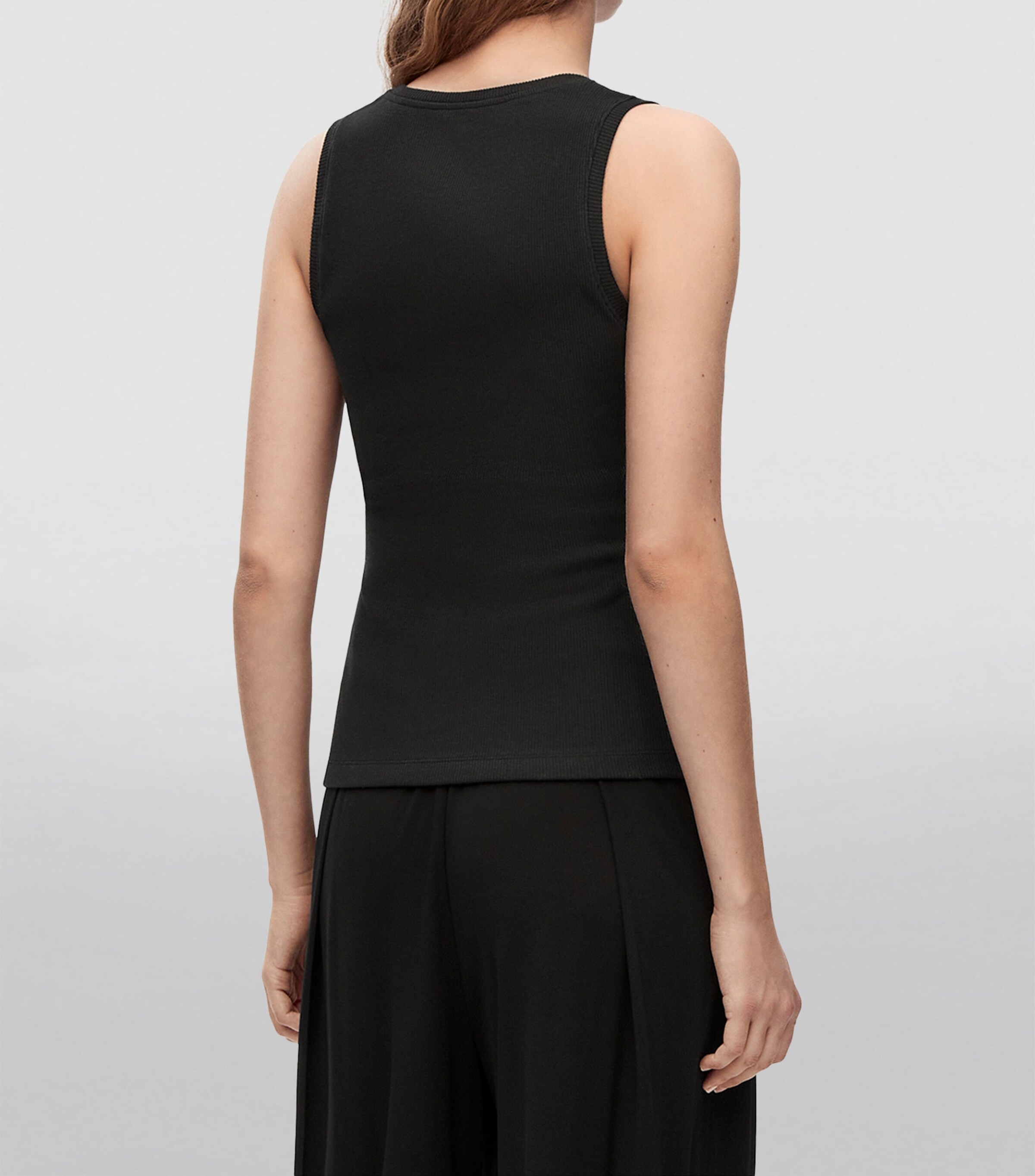 LOEWE Womens Embroidered Anagram Tank Top Black Image 4