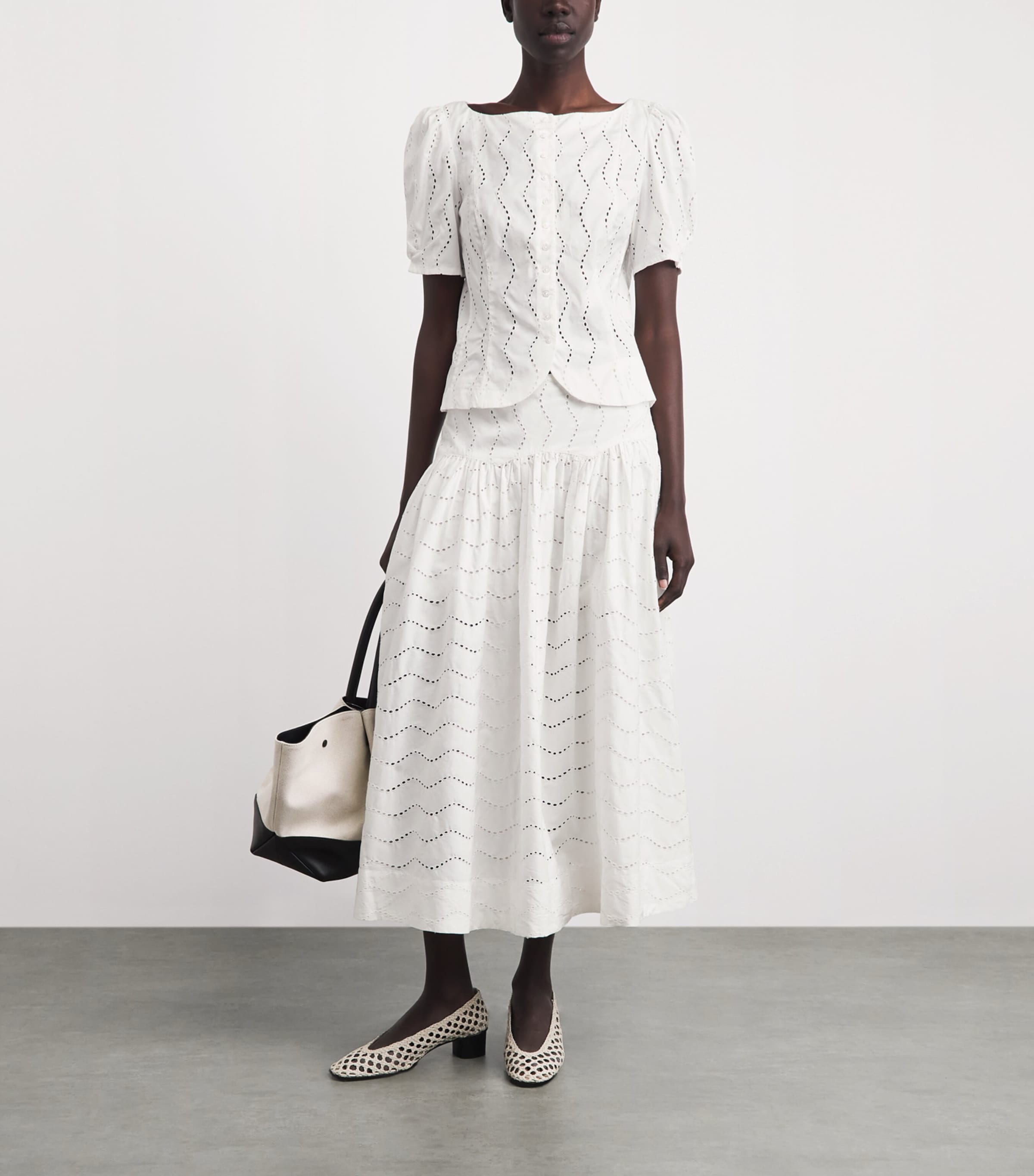 Polo Ralph Lauren Womens Cotton Eyelet Blouse White Image 2