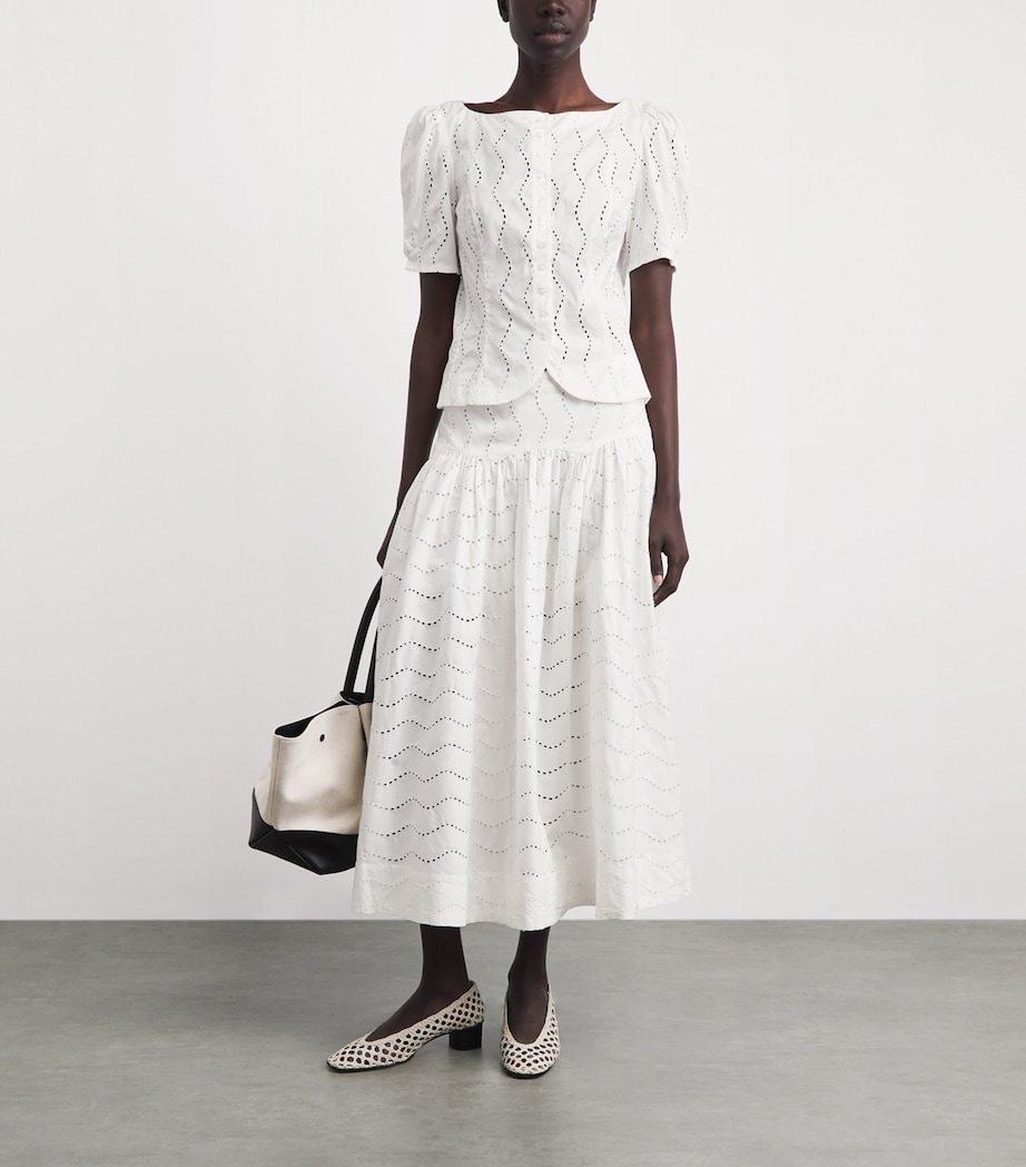 Polo Ralph Lauren Womens Cotton Eyelet Blouse White Image 2