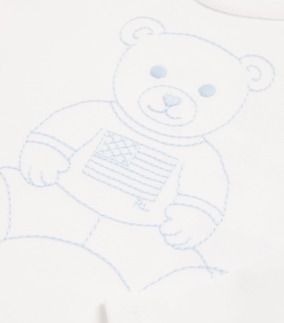 Ralph Lauren Kids Embroidered Bear Bodysuit (3-12 Months) White Image 3