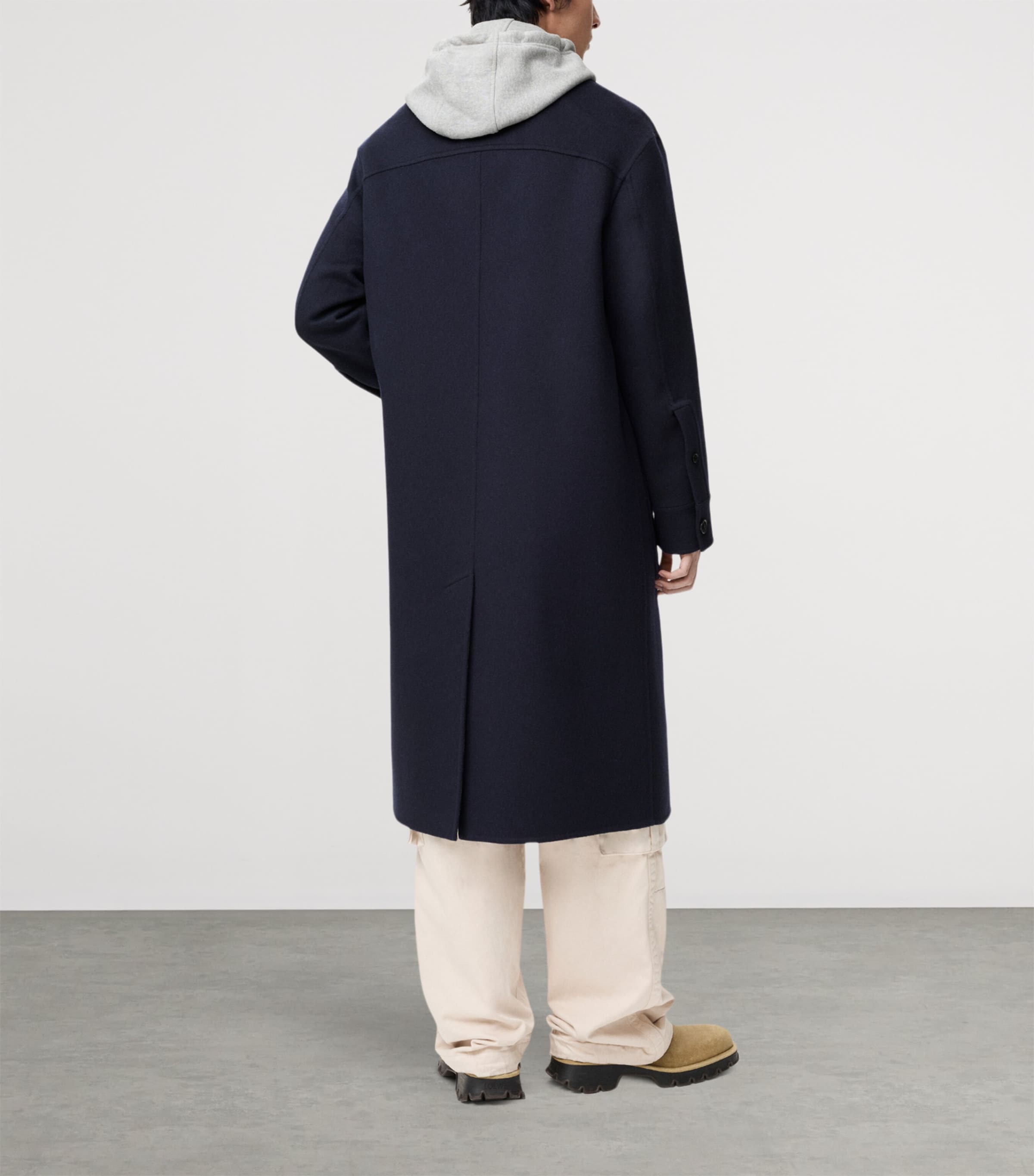 Wool-Cashmere-Blend Coat NAVY/GREY Image 4