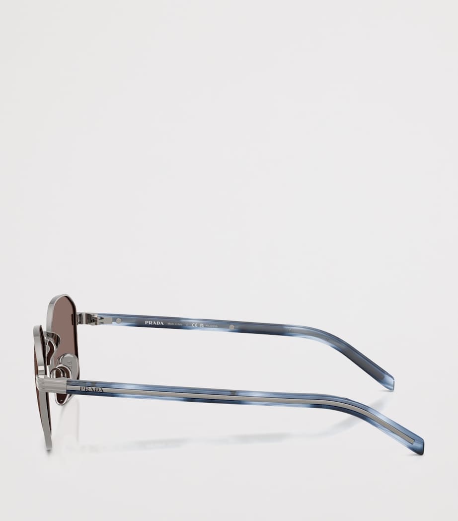 Prada Metal Geometric Sunglasses Grey Image 3