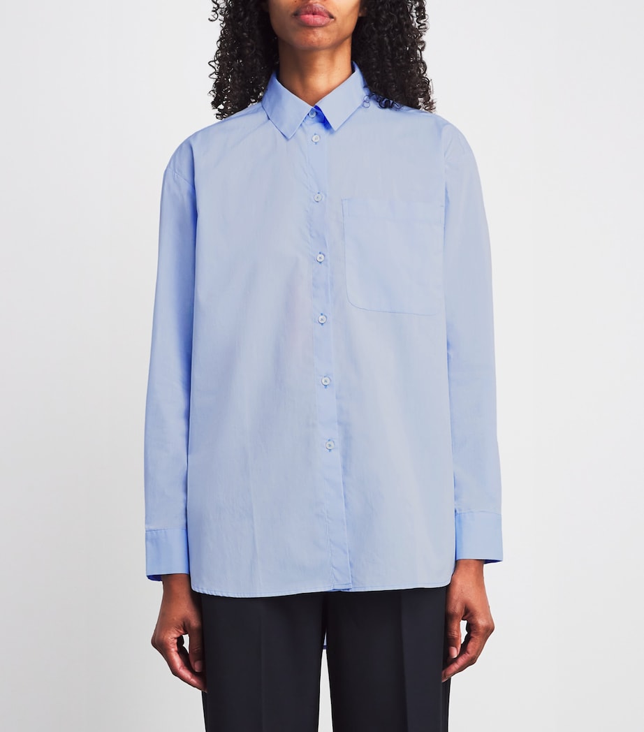 Cotton Long-Sleeve Shirt LIGHT BLUE Image 3