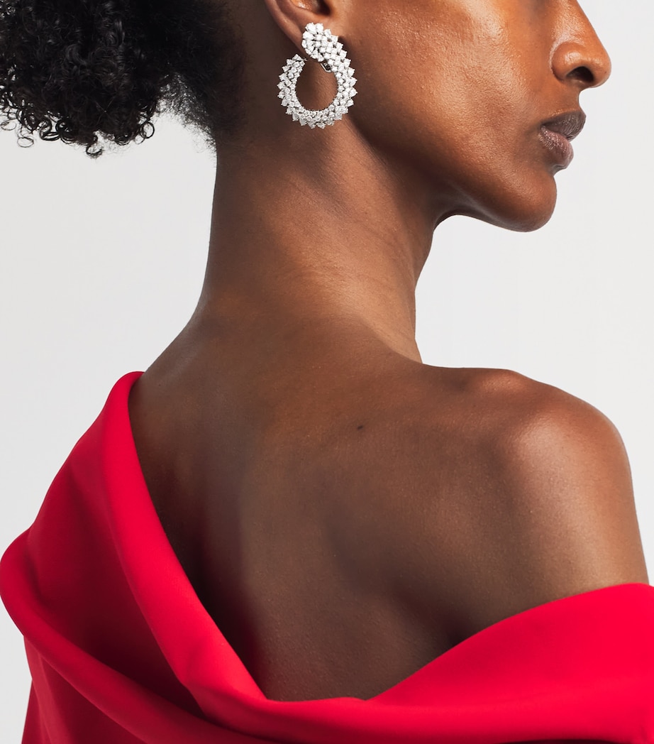 Yeprem White Gold and Diamond Y-Conic Hoop Earrings White Gold Image 2