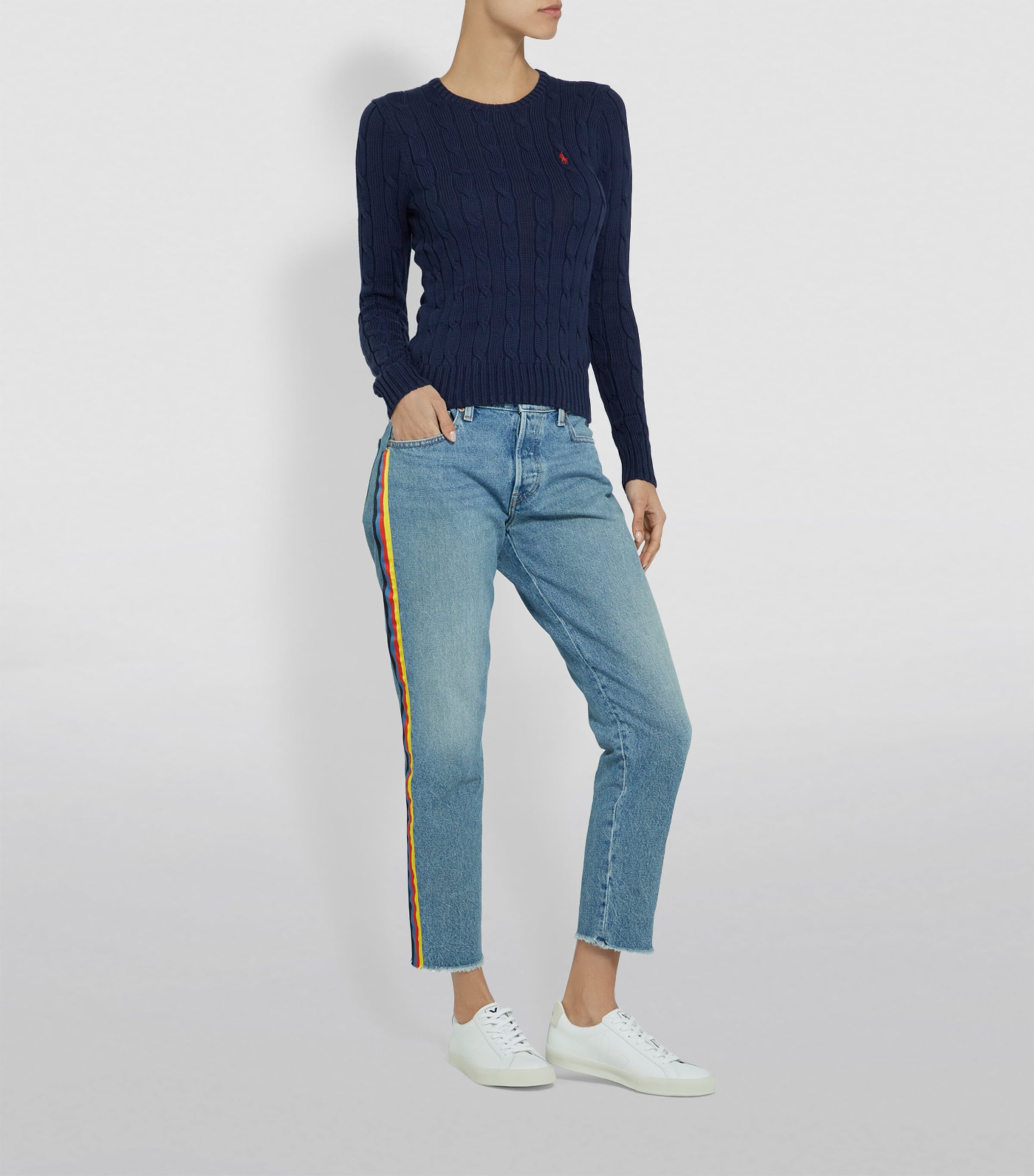 Cotton Cable-Knit Sweater HUNTER NAVY Image 4