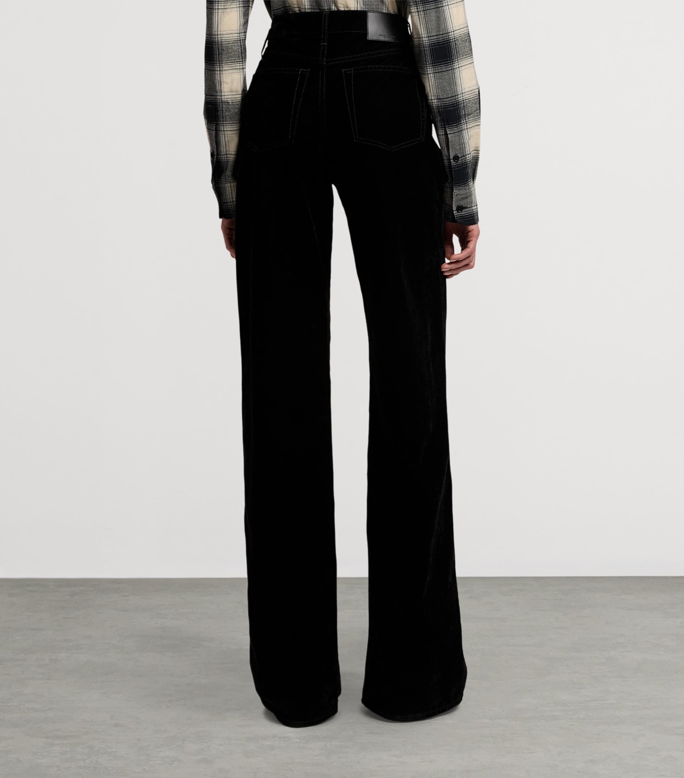 Flocked Mae Wide-Leg Jeans BLACK Image 4