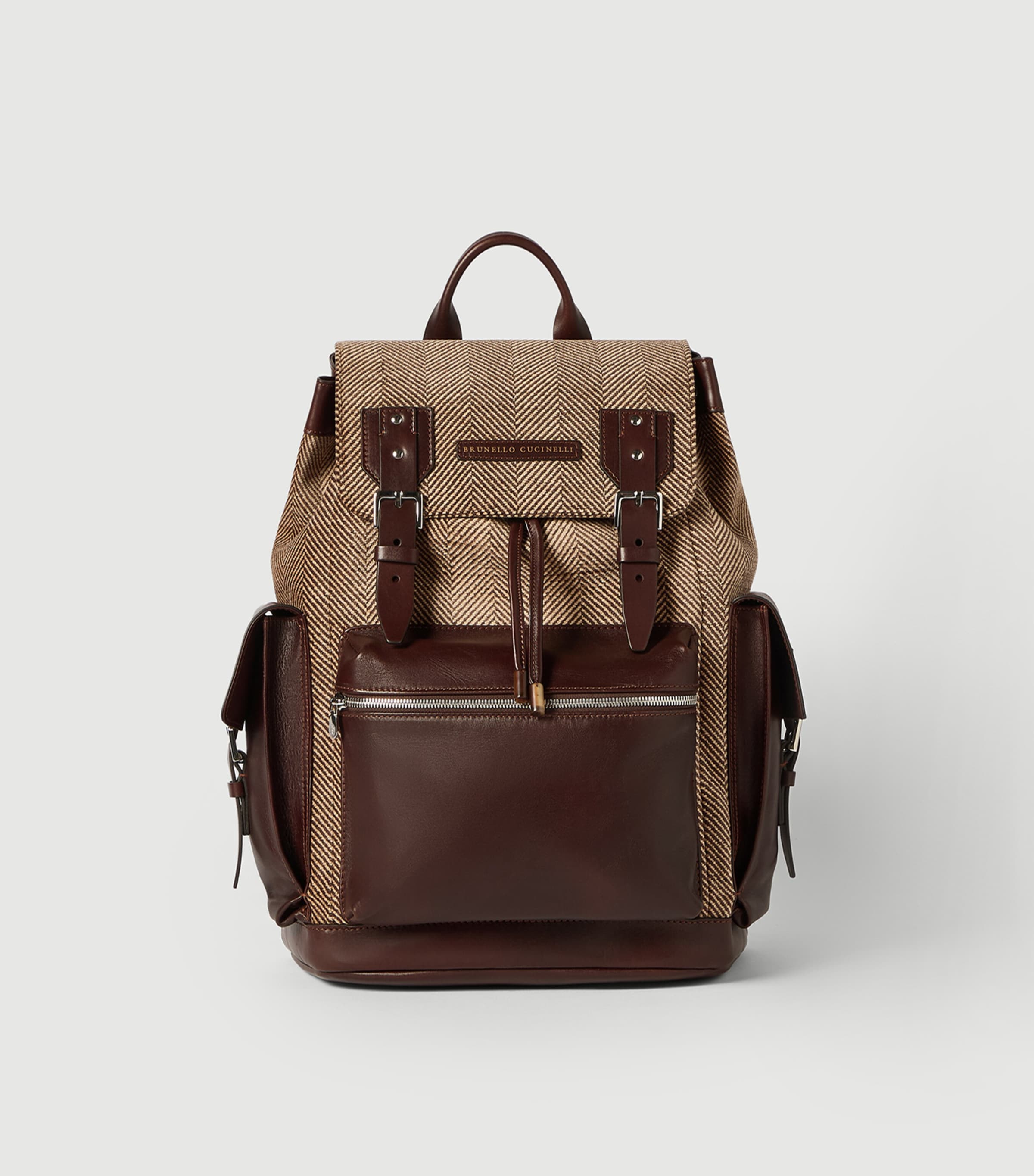 Brunello Cucinelli Leather-Trim Backpack Image 2