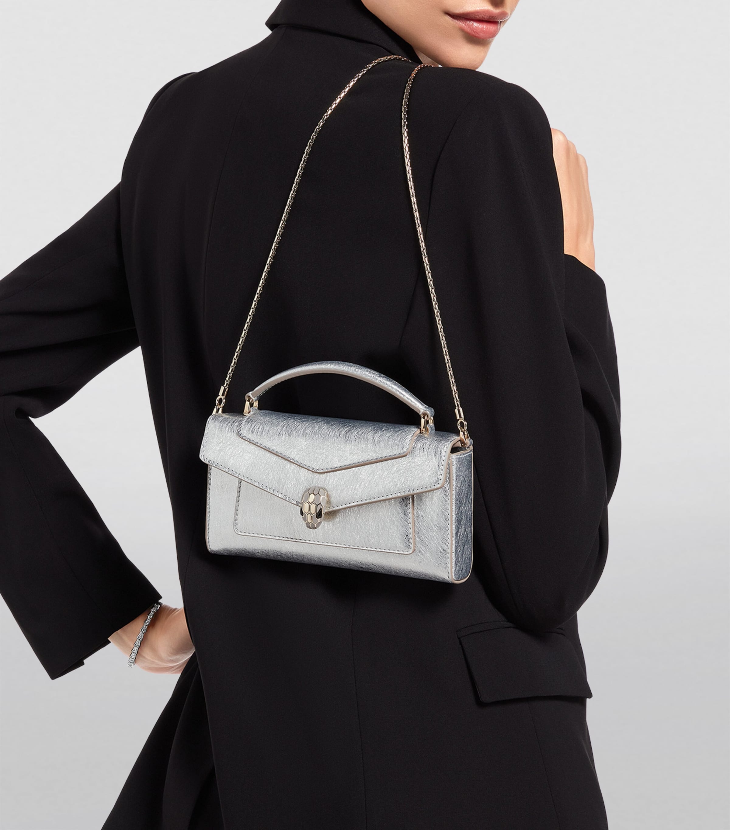 Serpenti Forever Cross-Body Phone Bag SILVER Image 2