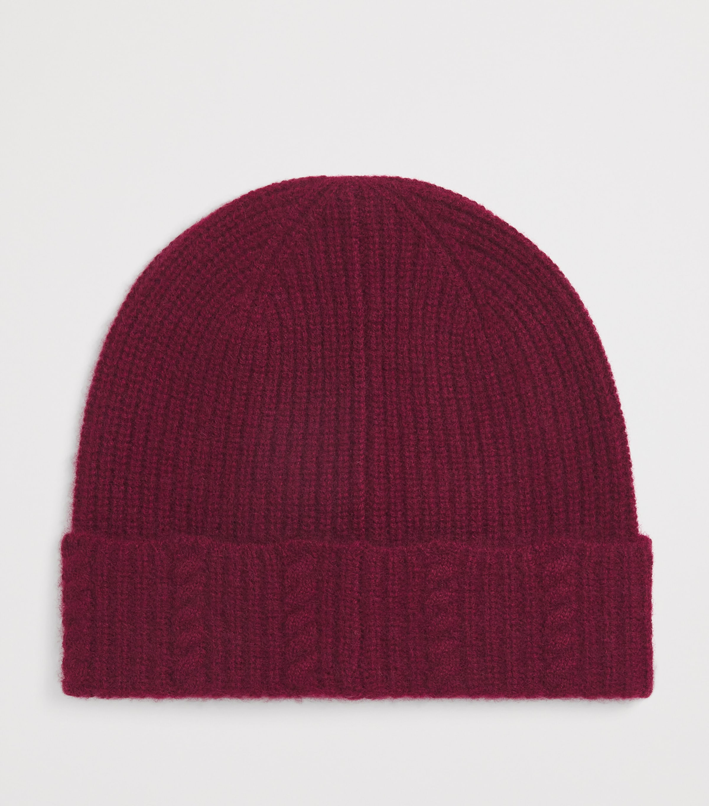 Cashmere Embroidered Beanie BURGUNDY Image 2