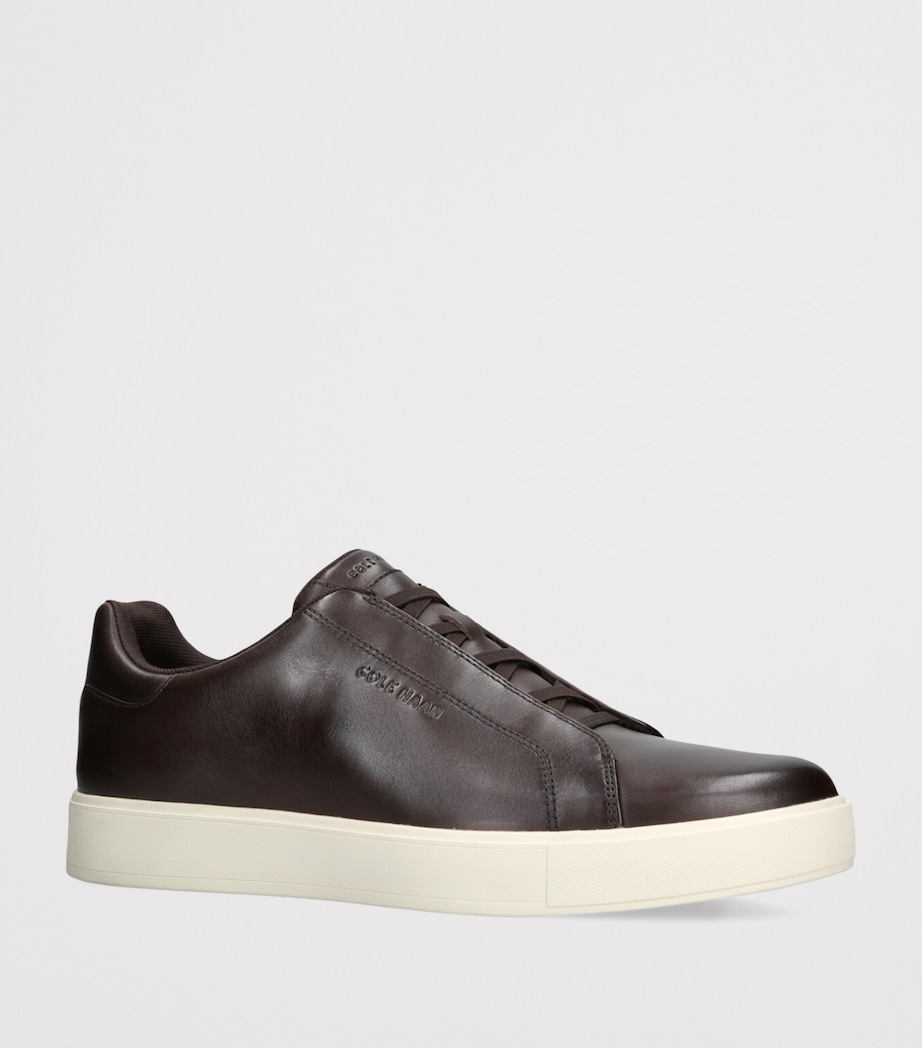 Leather GrandPrø Luxe Sneakers DARK BROWN Image 3