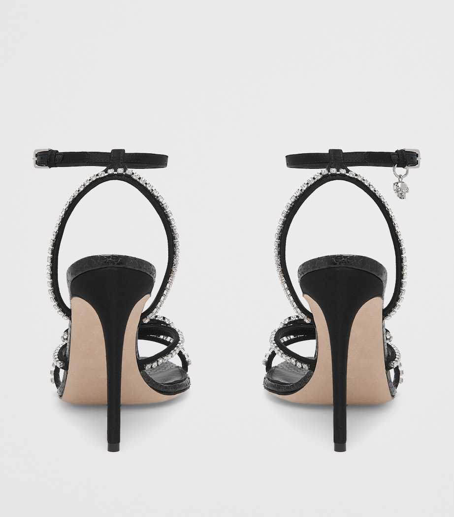 Leather Crystal Bow Heeled Sandals 105 1064 Image 3