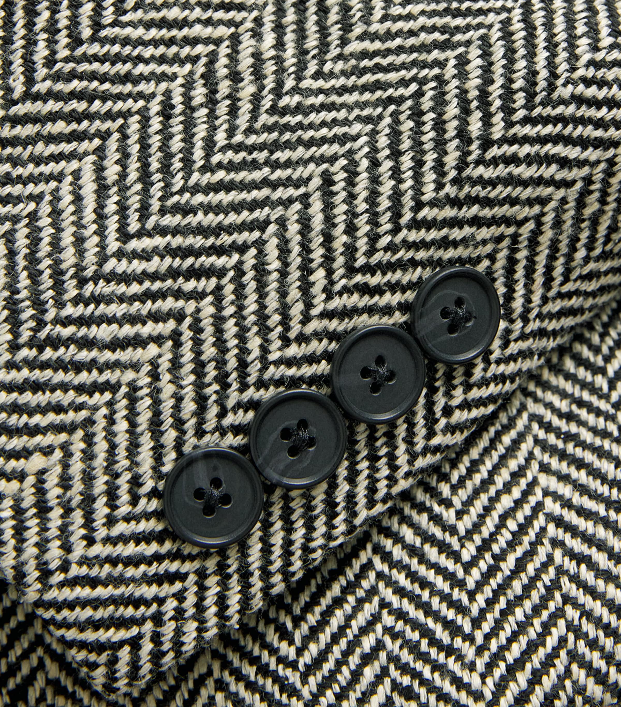 Polo Ralph Lauren Womens Linen-Silk-Wool Heritage Blazer Blk/bge Image 6