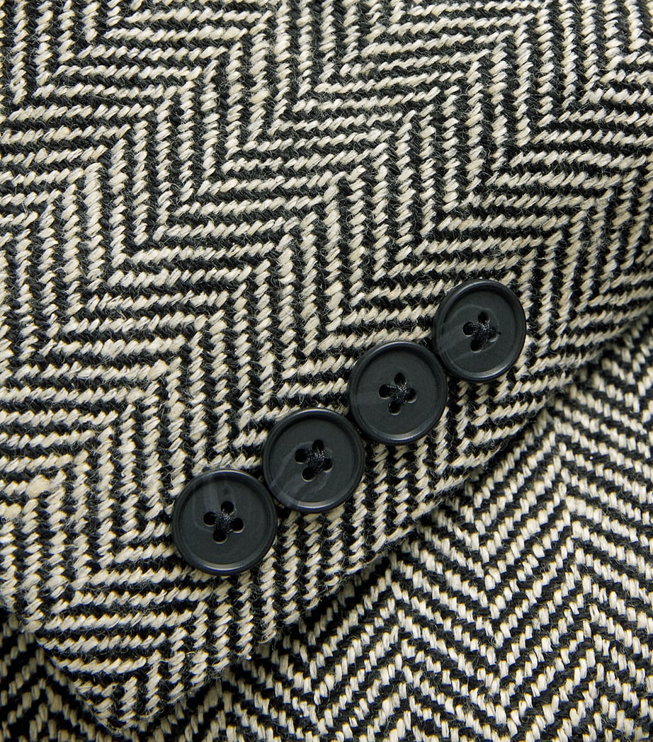 Polo Ralph Lauren Womens Linen-Silk-Wool Heritage Blazer Blk/bge Image 6