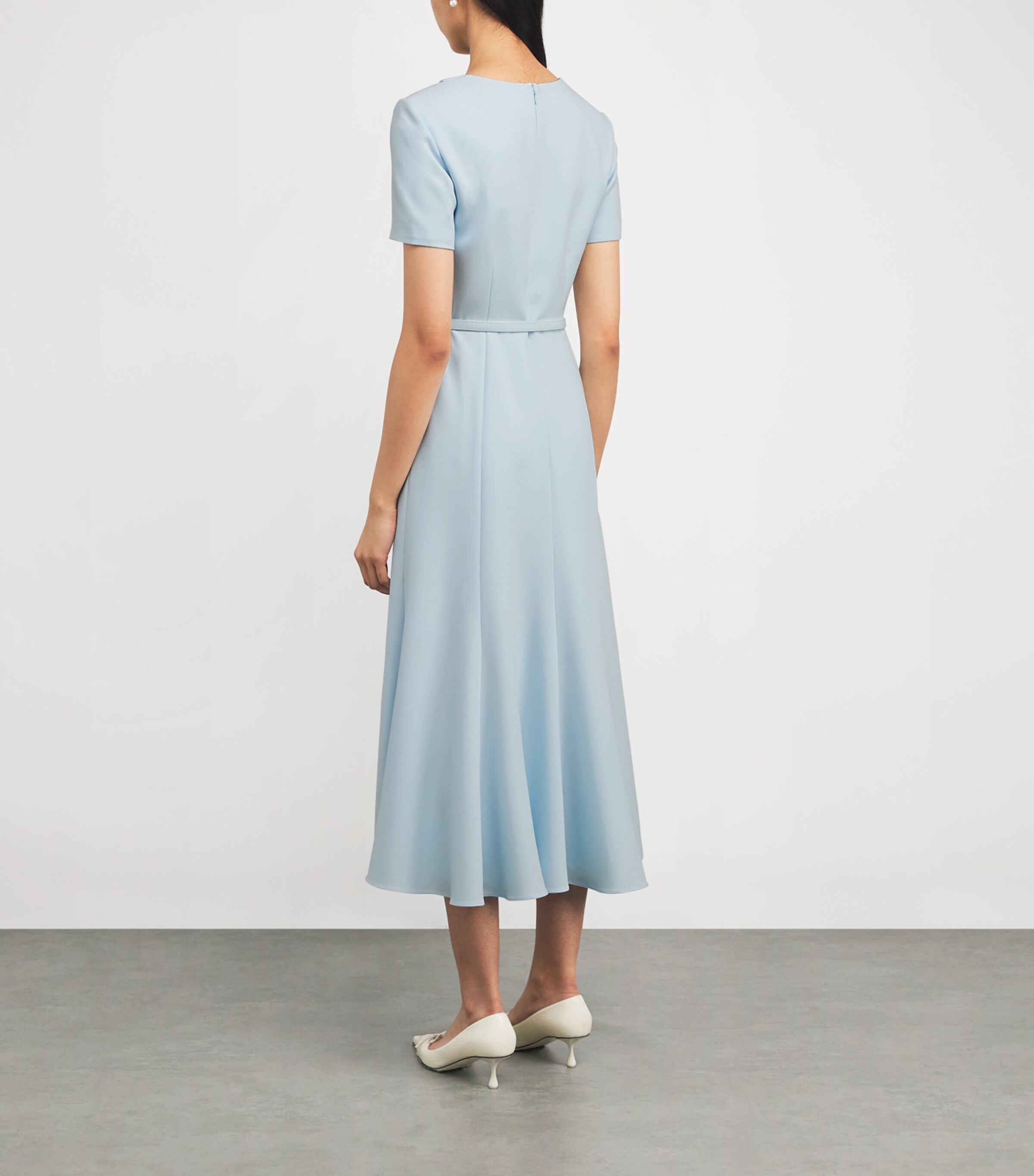 Roland Mouret Womens Cady Belted Midi Dress Blue Image 3
