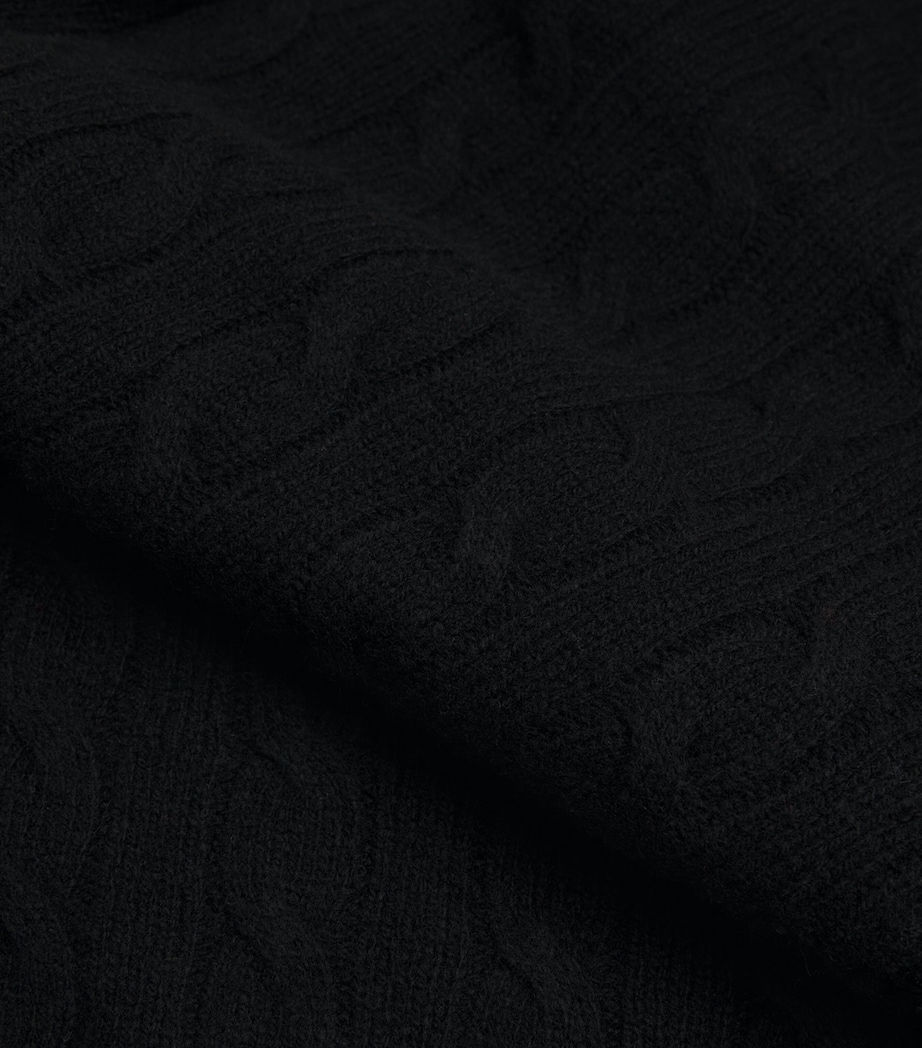 Wool-Cashmere Cable-Knit Sweater BLACK Image 5
