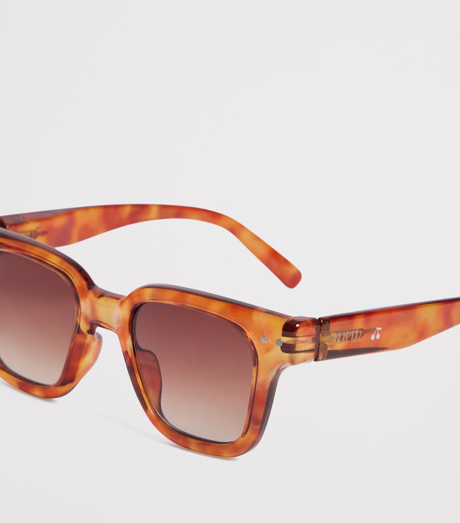 Bonpoint Tortoiseshell Cherry-Detail Square Sunglasses Marron Image 2