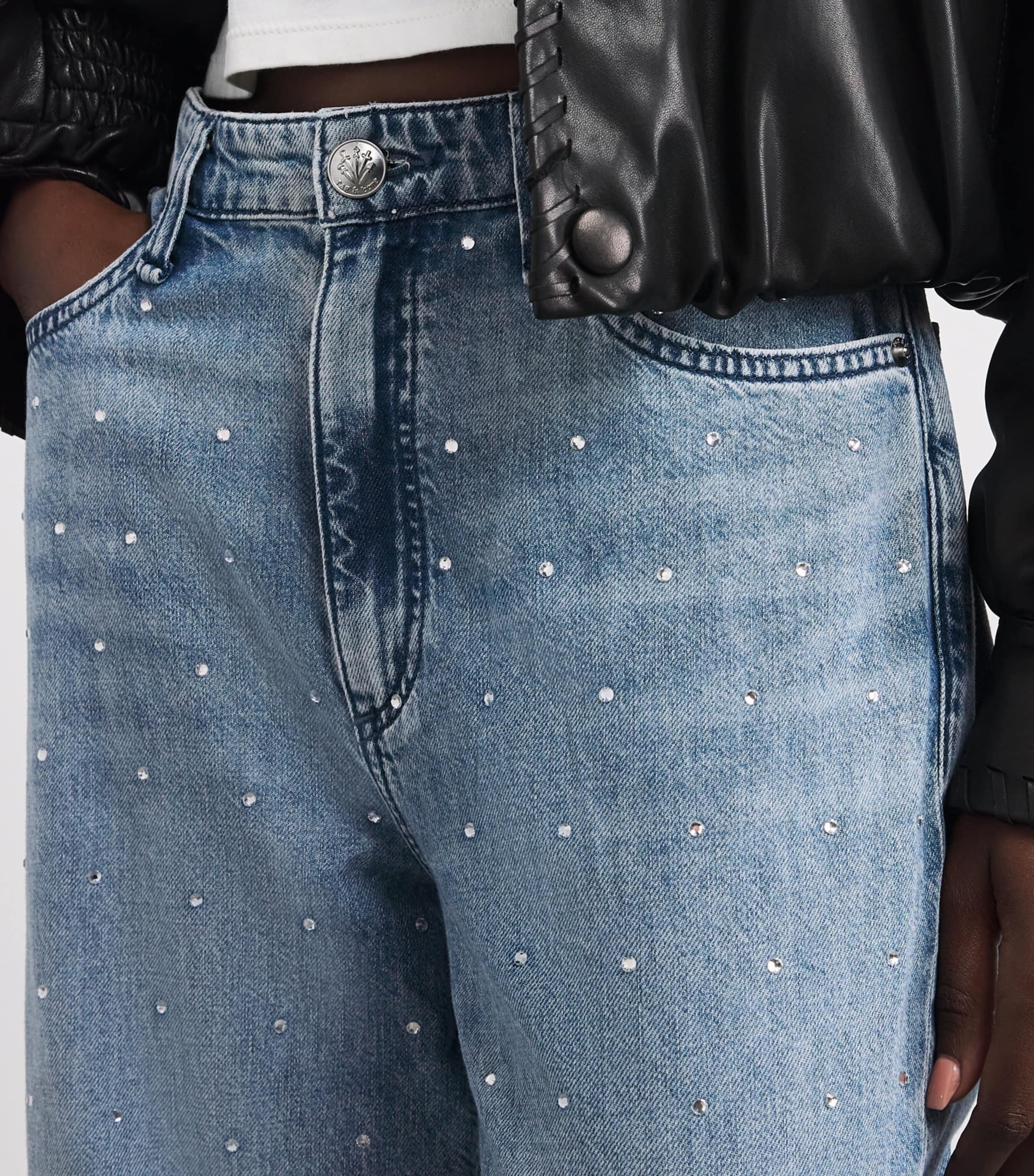 Embellished Logan Wide-Leg Jeans 750 MARGOJEWEL Image 6